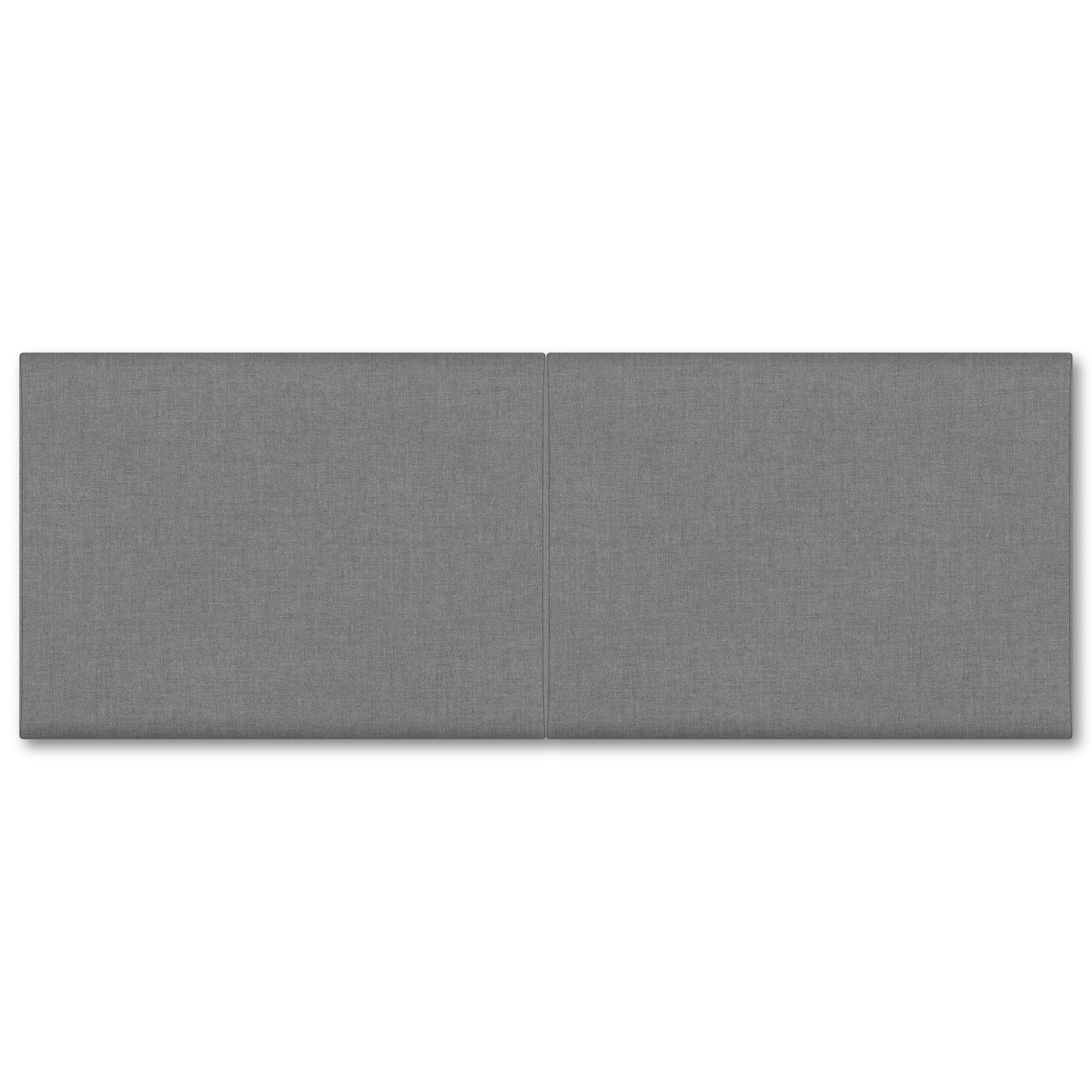 Jaxx Panelist Modern Padded Headboard- Set of 2 Wall Mounted Panels (Each 22.5" x 30")- Queen Double Tall, Microvelvet Charcoal