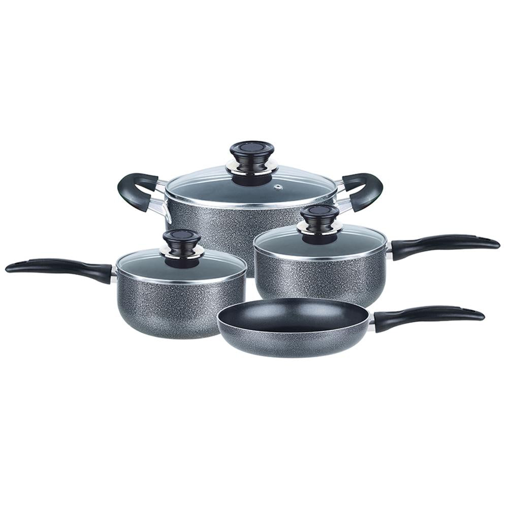 Brentwood 7-Piece Non-Stick Aluminum Cookware Set, Granite