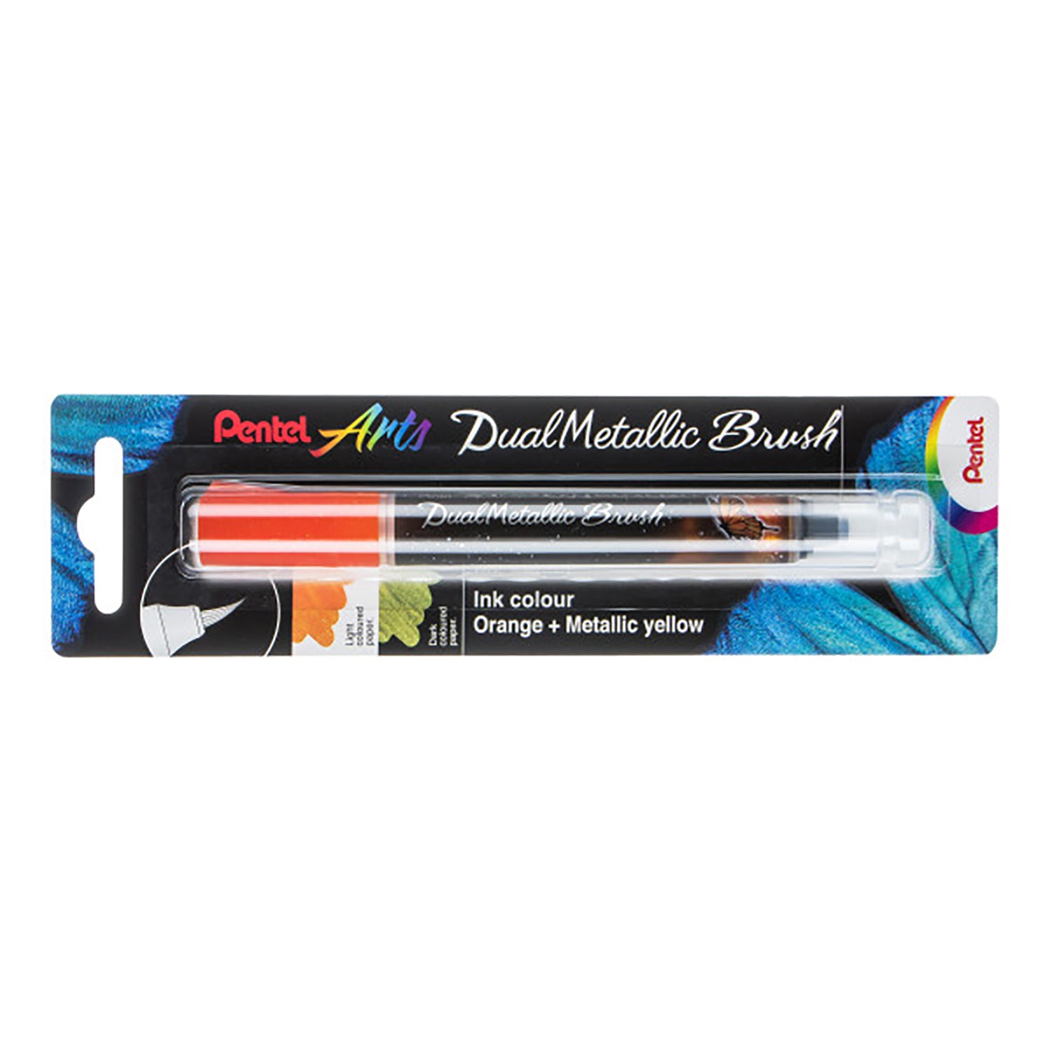 DualMetallic Brush, Orange/Metallic Yellow Ink