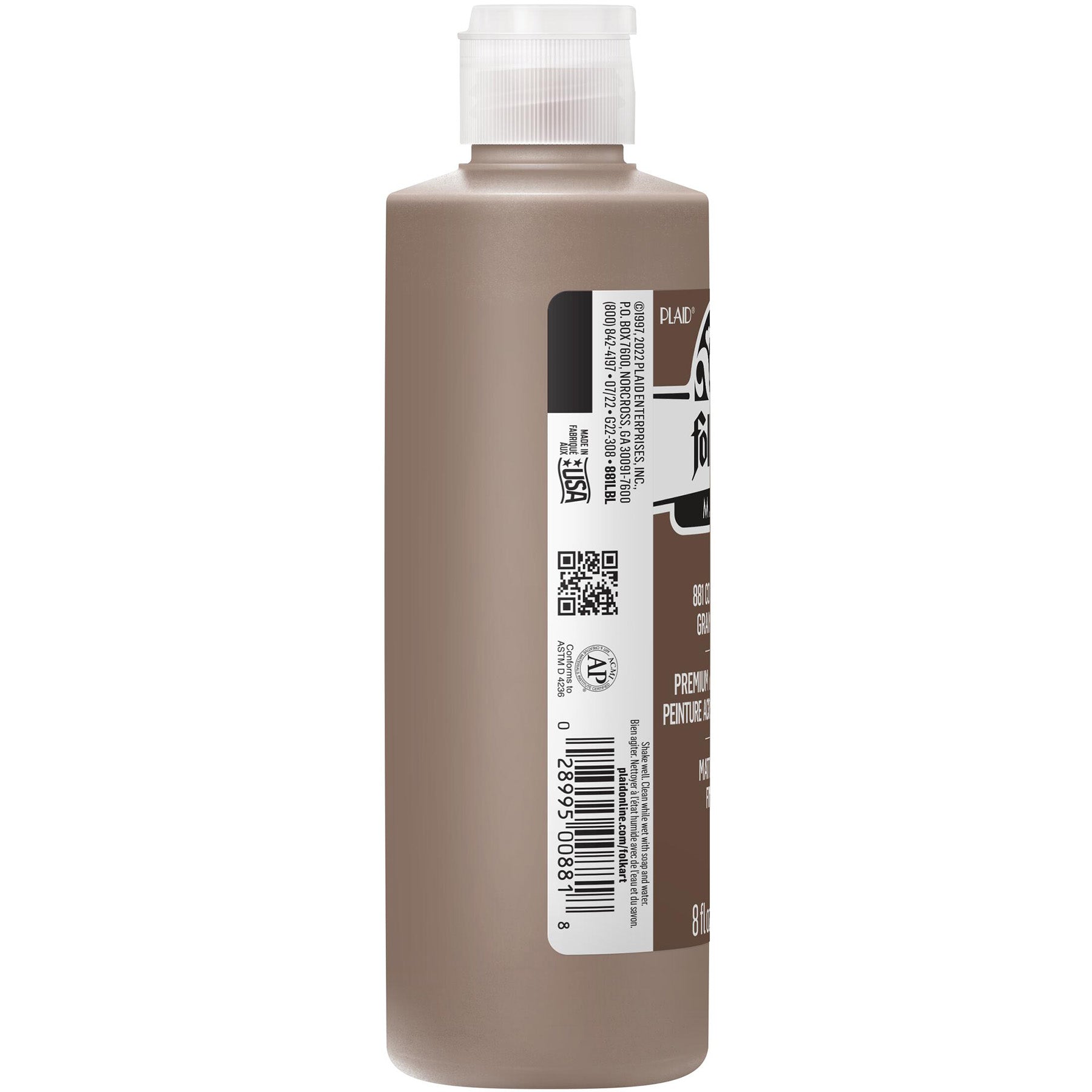 Acrylic Paint Matte, 8oz., Coffee Bean