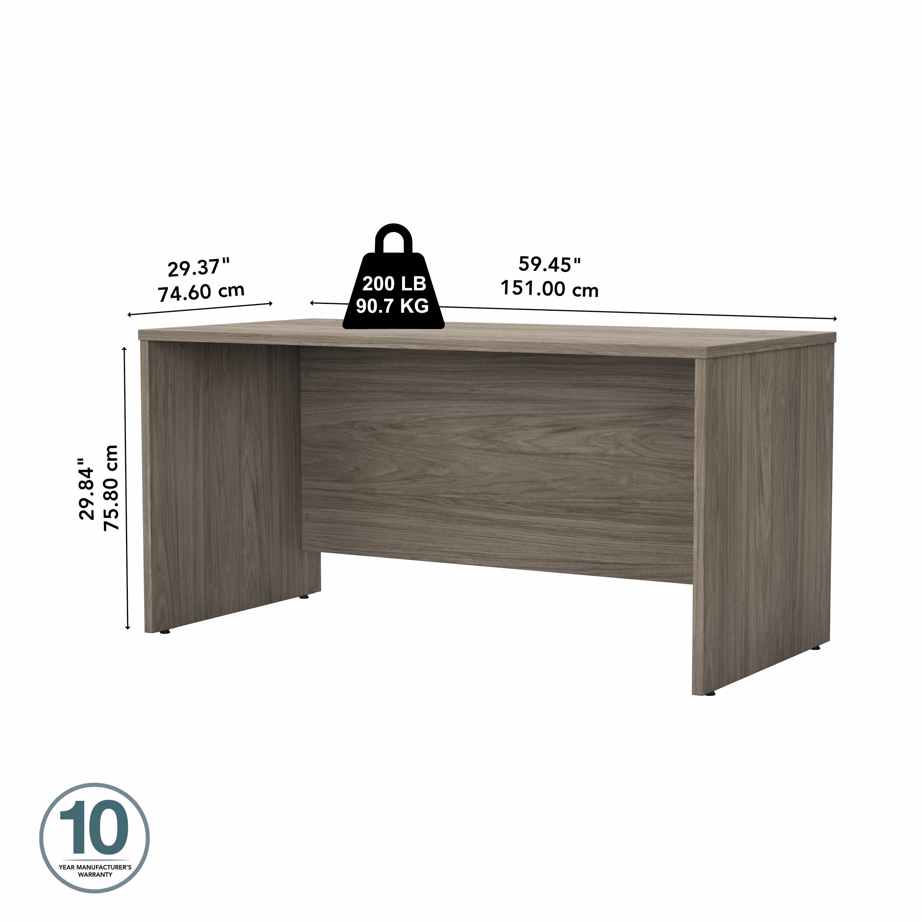 Bush Business Furniture Studio C 60W x 30D Office Desk in Modern Hickory - 59.45" Width x 29.37" Depth x 29.84" Height