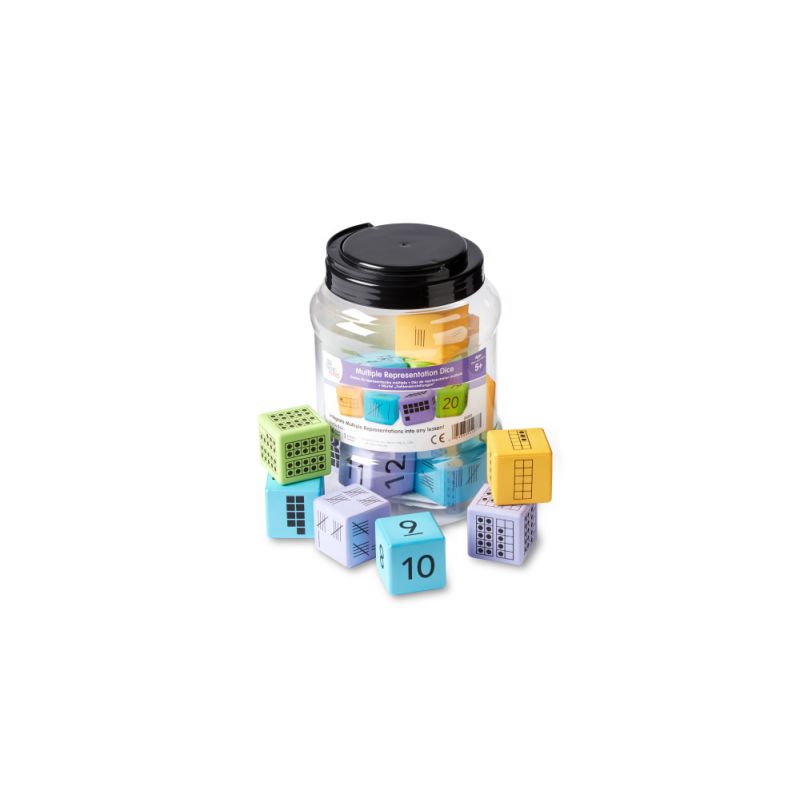 Dice, Multi Rep, Foam 4 Clrs, S/16