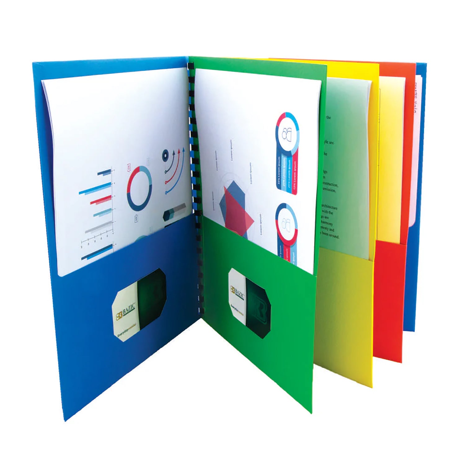 8-Pocket Folder, Assorted Colors
