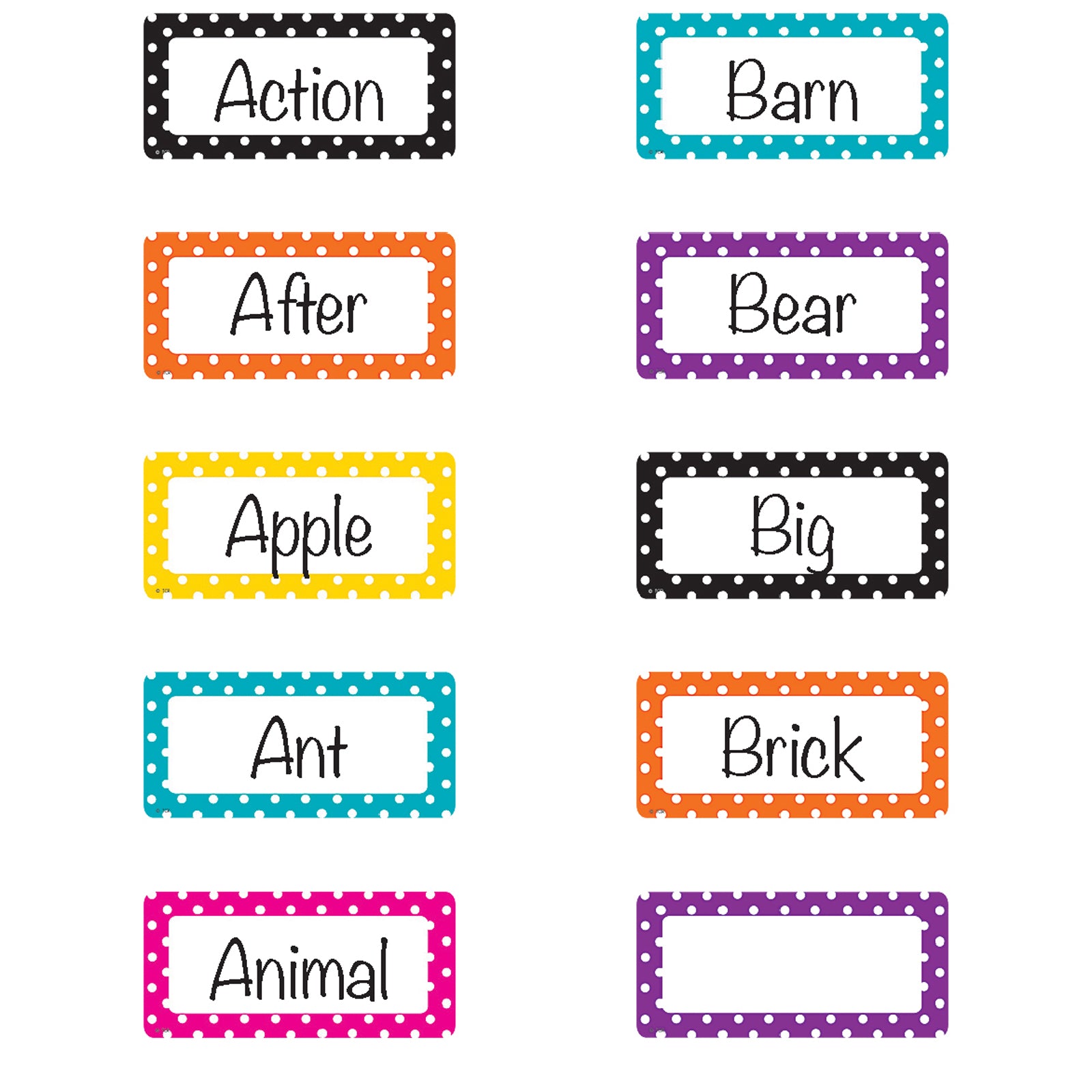 Polka Dots Word Wall Bulletin Board
