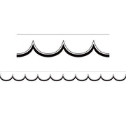 White with Black Scalloped Die-Cut Border Trim