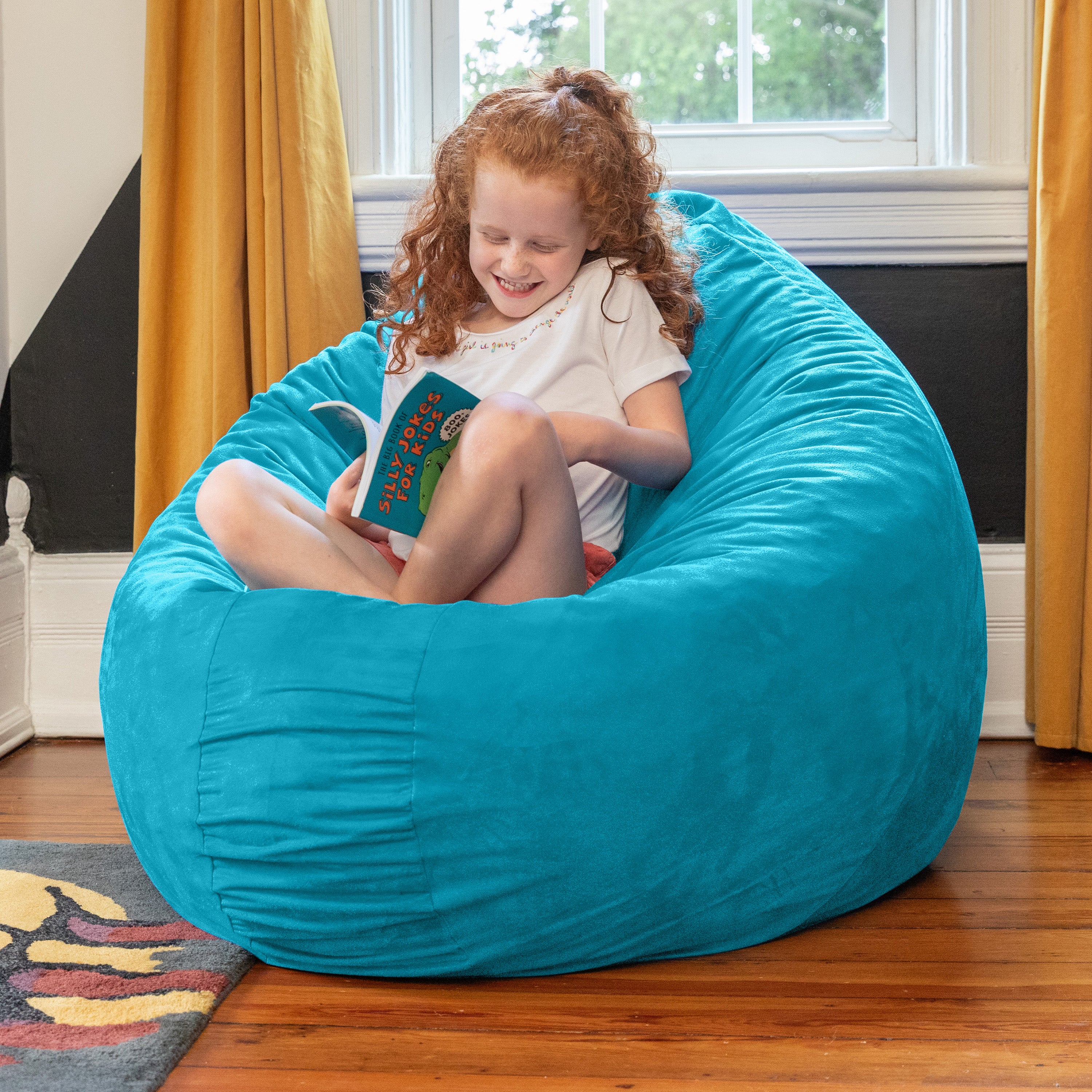 Jaxx Cocoon 4 Foot Bean Bag Chair and Crash Pad, Aqua