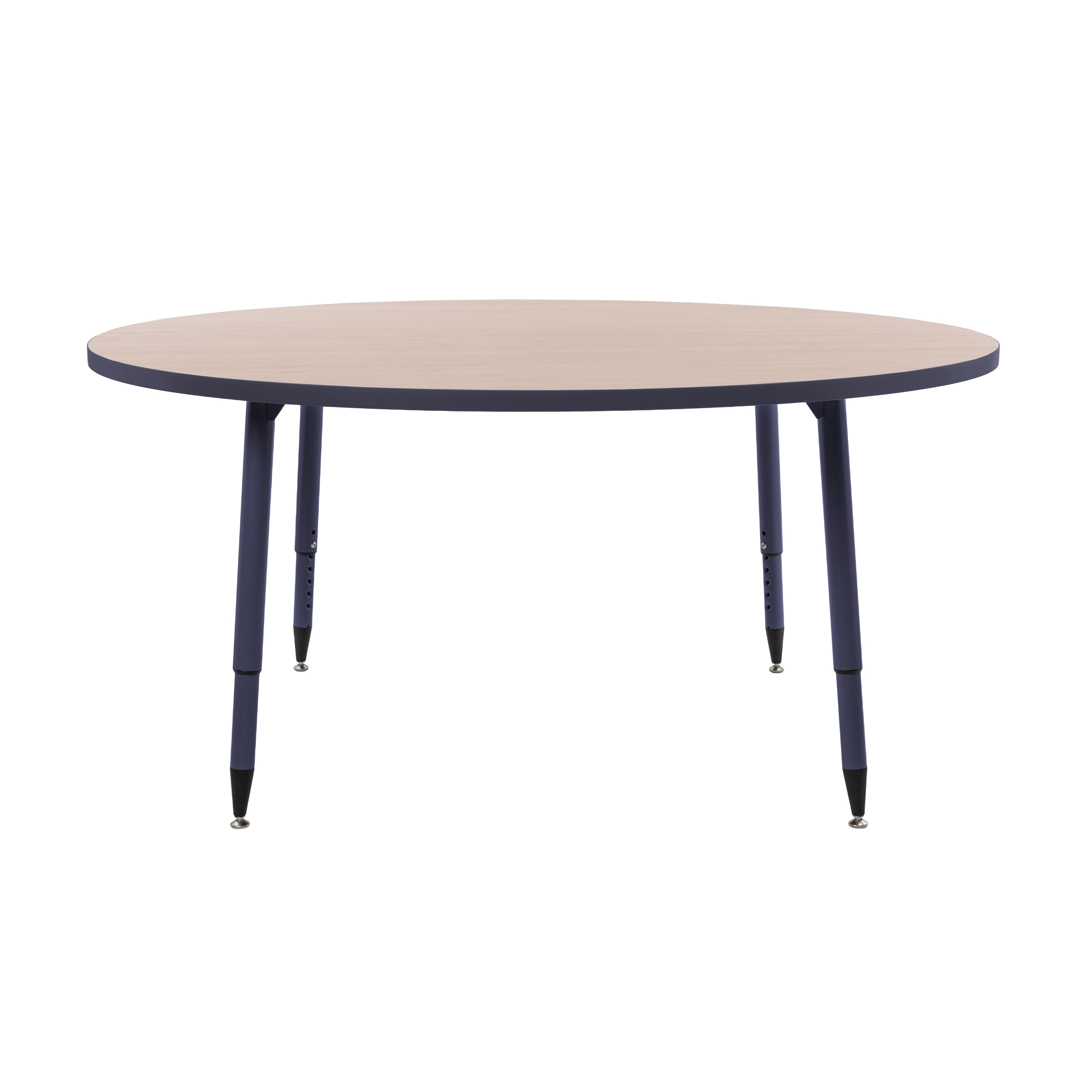 Adapte 60" Round Thermofused Activity Table with Adjustable Tapered Legs - Asian Sand/Navy