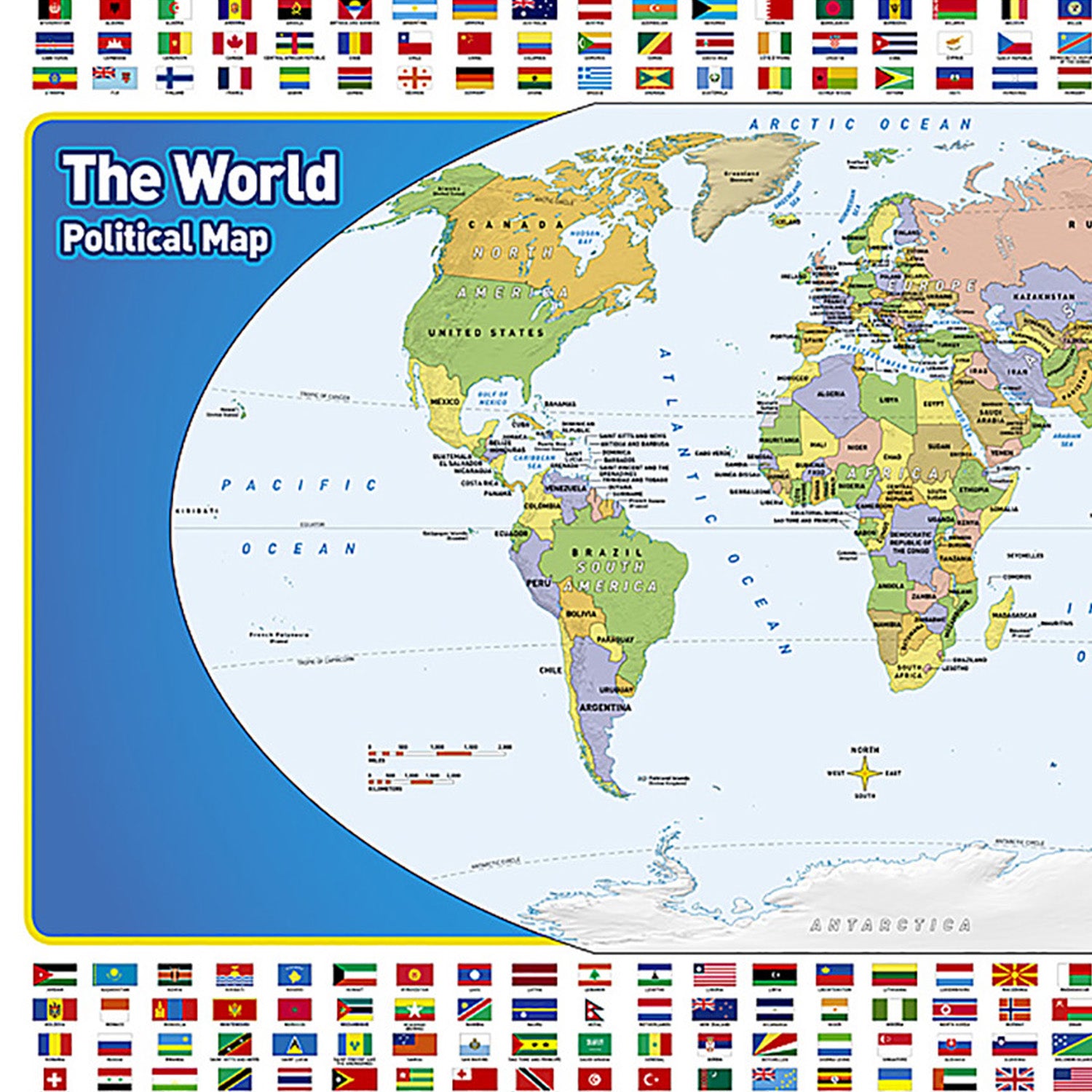 The World for Kids Map, Laminated, 36" x 24"