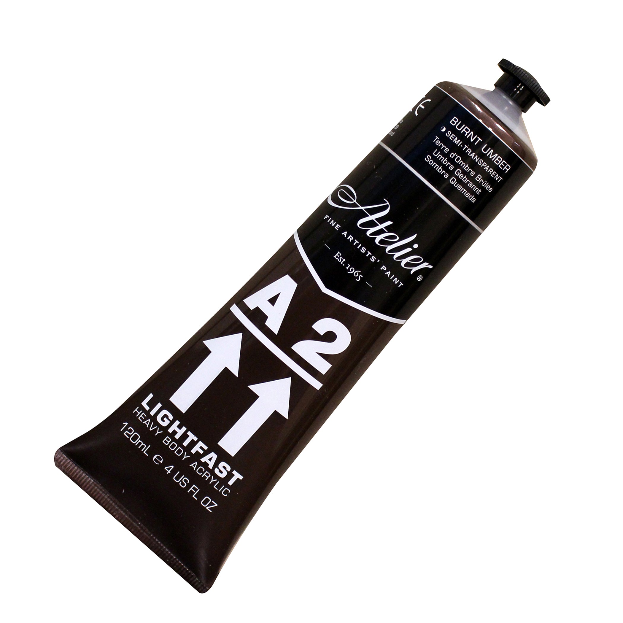 A2 Heavy Body Lightfast Artist Acrylic, 4 oz., Burnt Umber