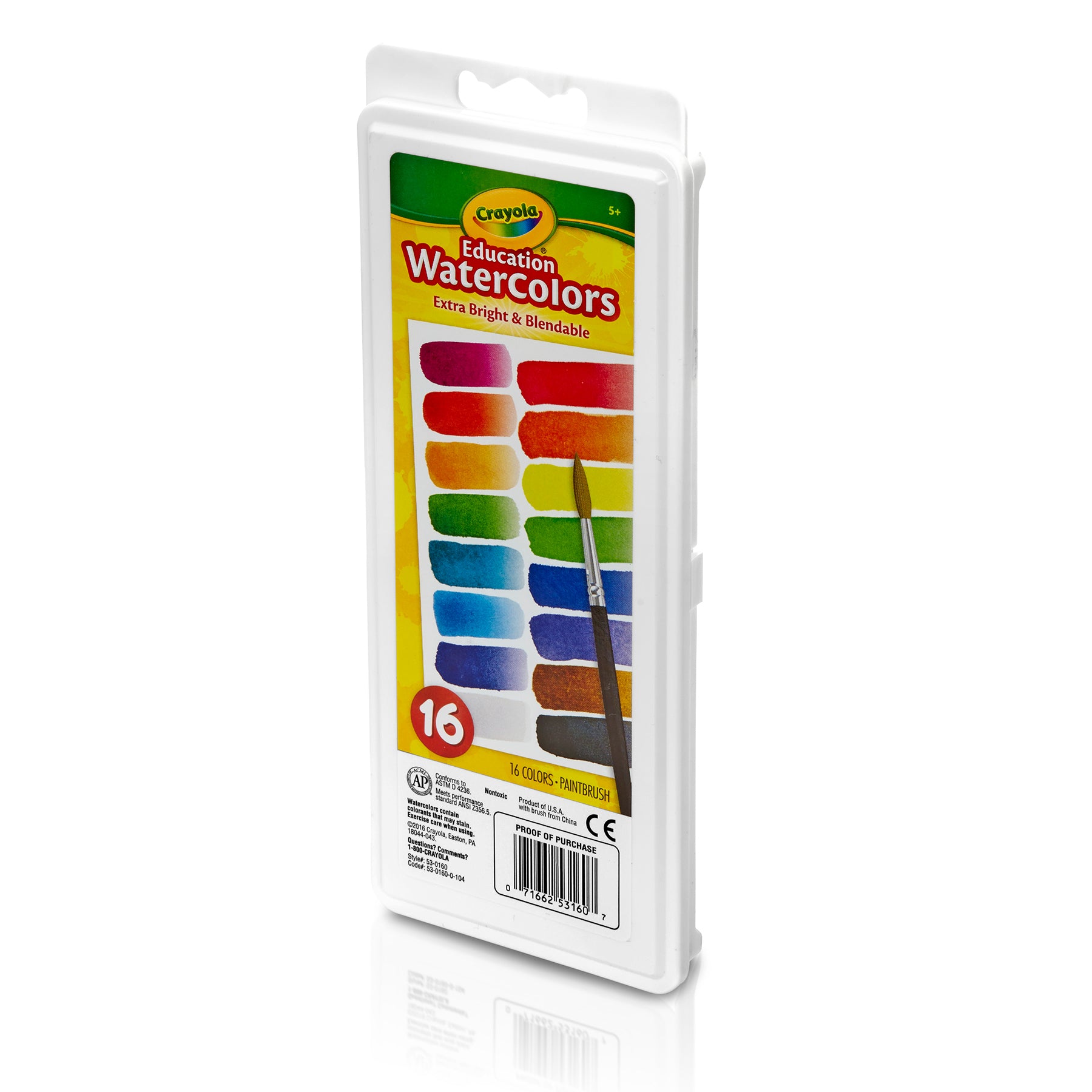 Education Oval Pans Watercolors Set, 16 Count