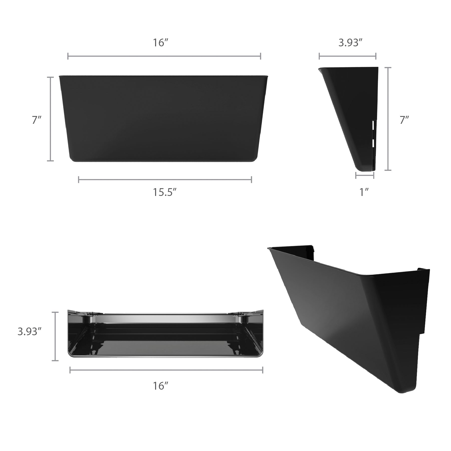 Unbreakable Wall Files, Legal, Black, Set of 3