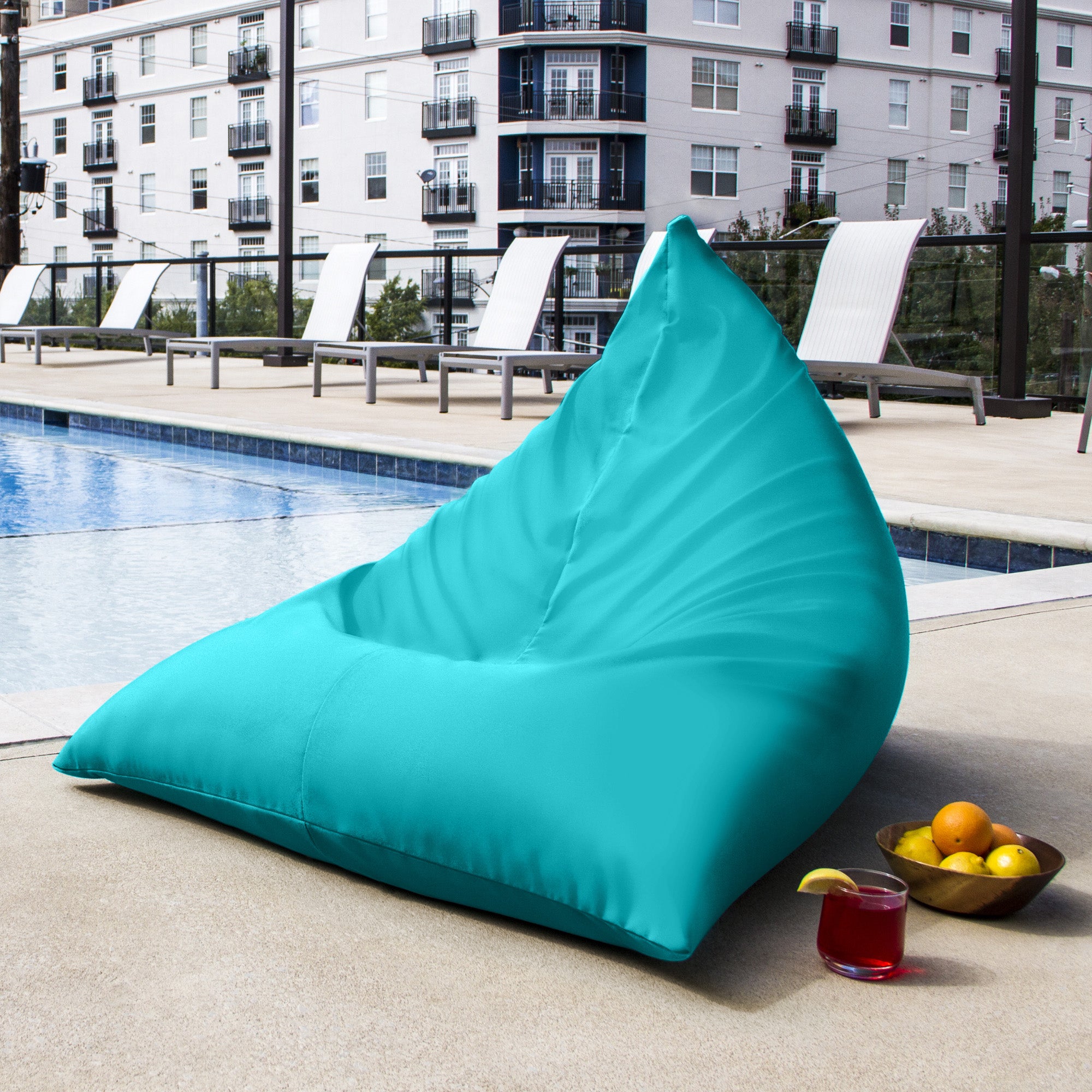 Jaxx Twist Outdoor Bean Bag Chair, Light Blue