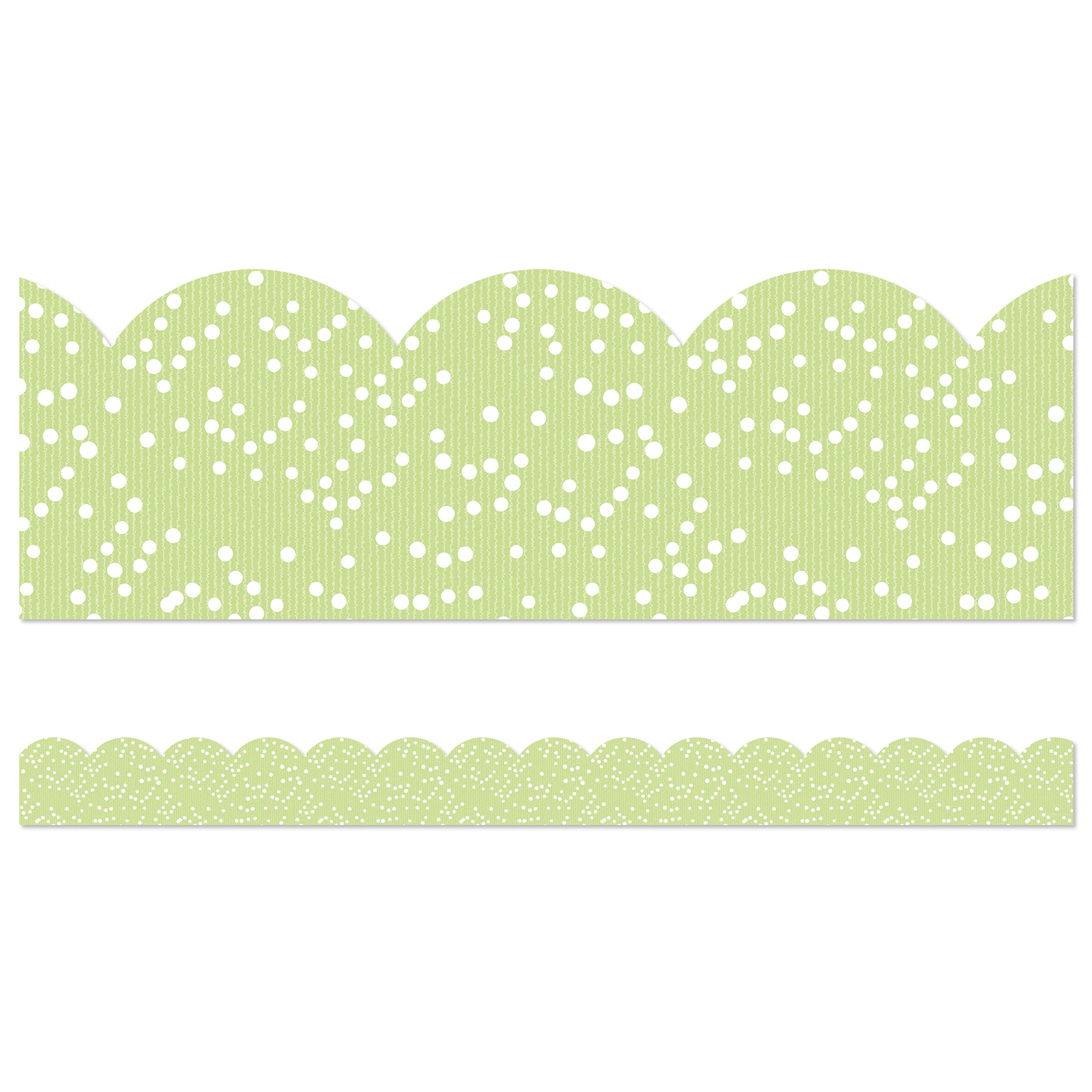 Crafty and Cool Light Green with Dots Scalloped Bulletin Board Borders, 39 Feet Per Pack, 3 Packs