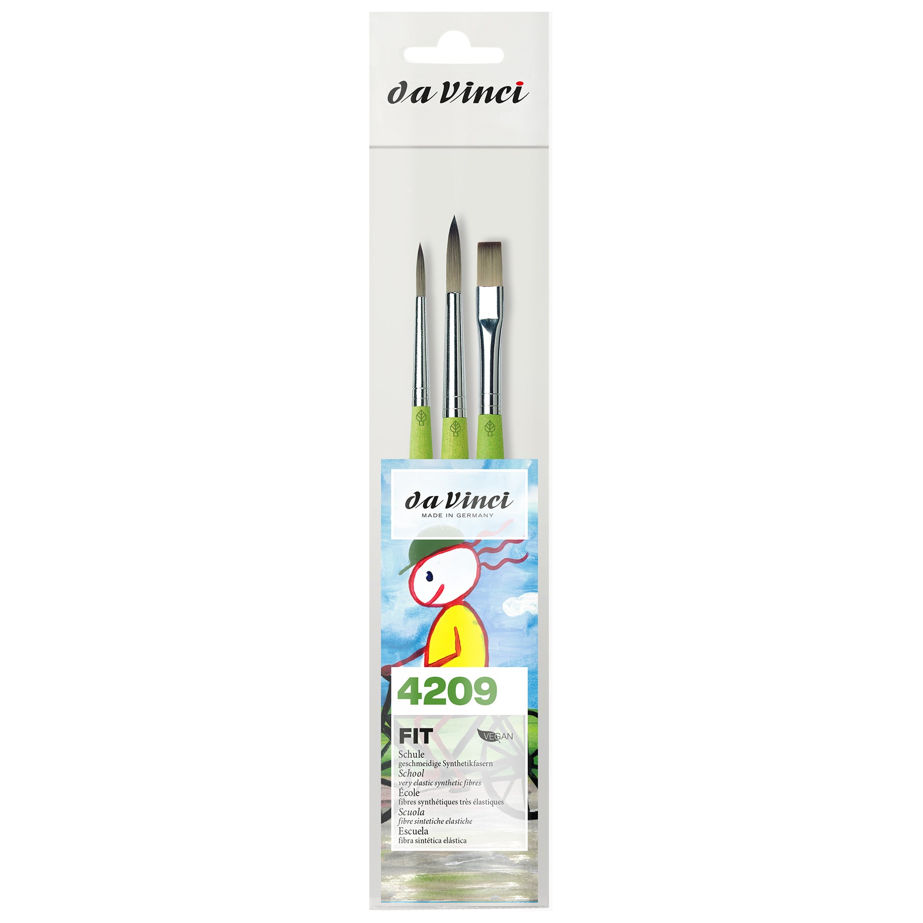 FIT Synthetics Student & Hobby Brushes, Synthetic, Acrylic & Tempera, Assorted, 3 Brush Set
