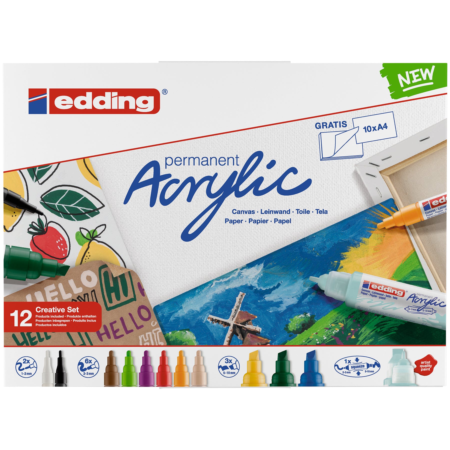 edding Acrylic Marker Creative Set - Set of 12 - Basic