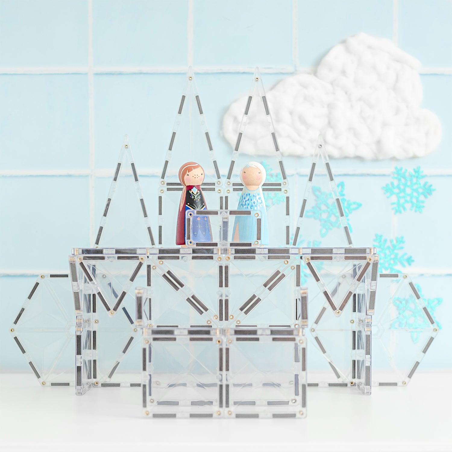 Magnetic Tiles Clear Starter Pack, 34 Pieces