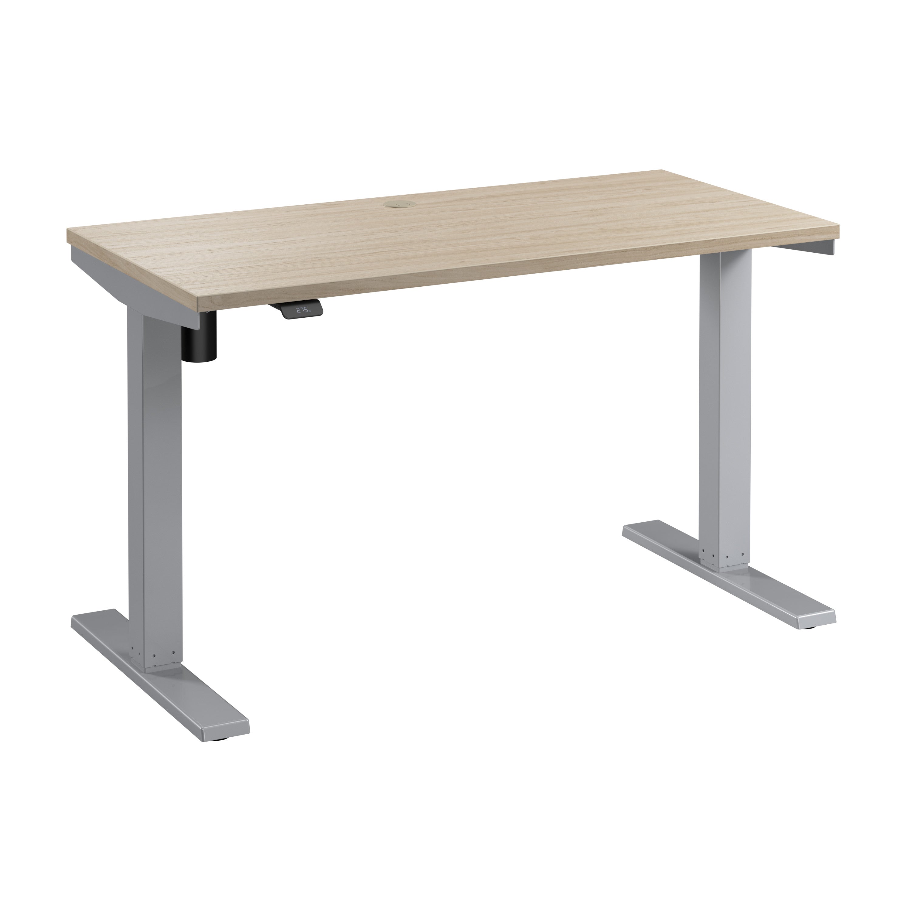 Bush Business Furniture Move 40 Series 48W x 24D Electric Height Adjustable Standing Desk in Natural Elm with Metallic Gray Base - 47.6" Width x 23.35" Depth x 28.17" Height