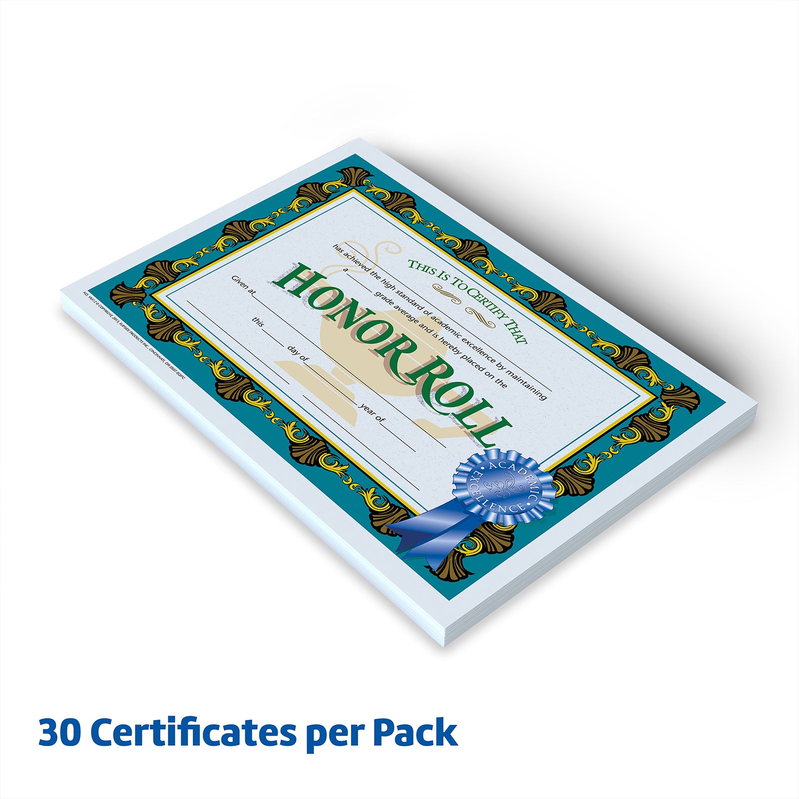 Honor Roll Certificate, 8.5" x 11", Pack of 30