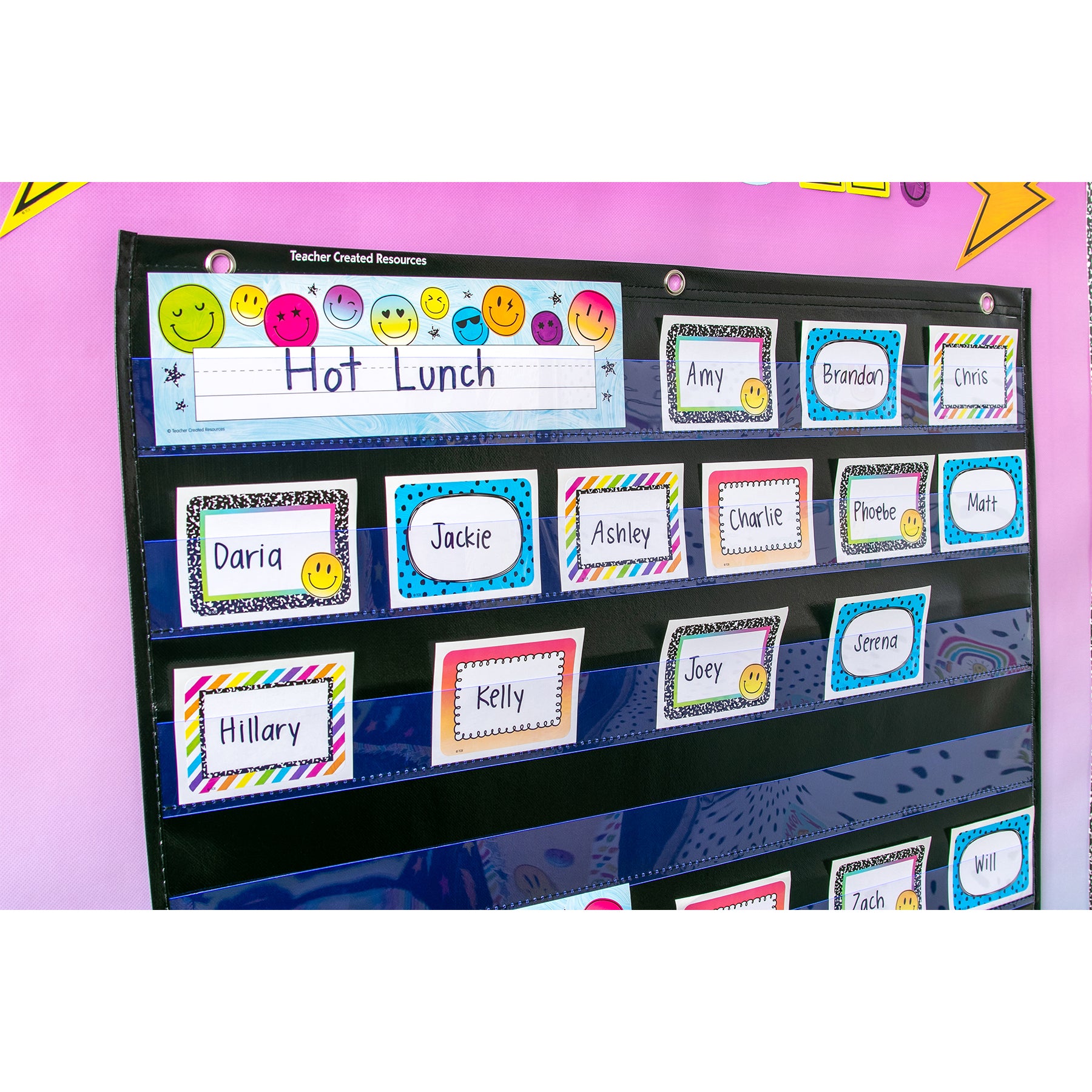 Black 7 Pocket Chart (28" x 28")