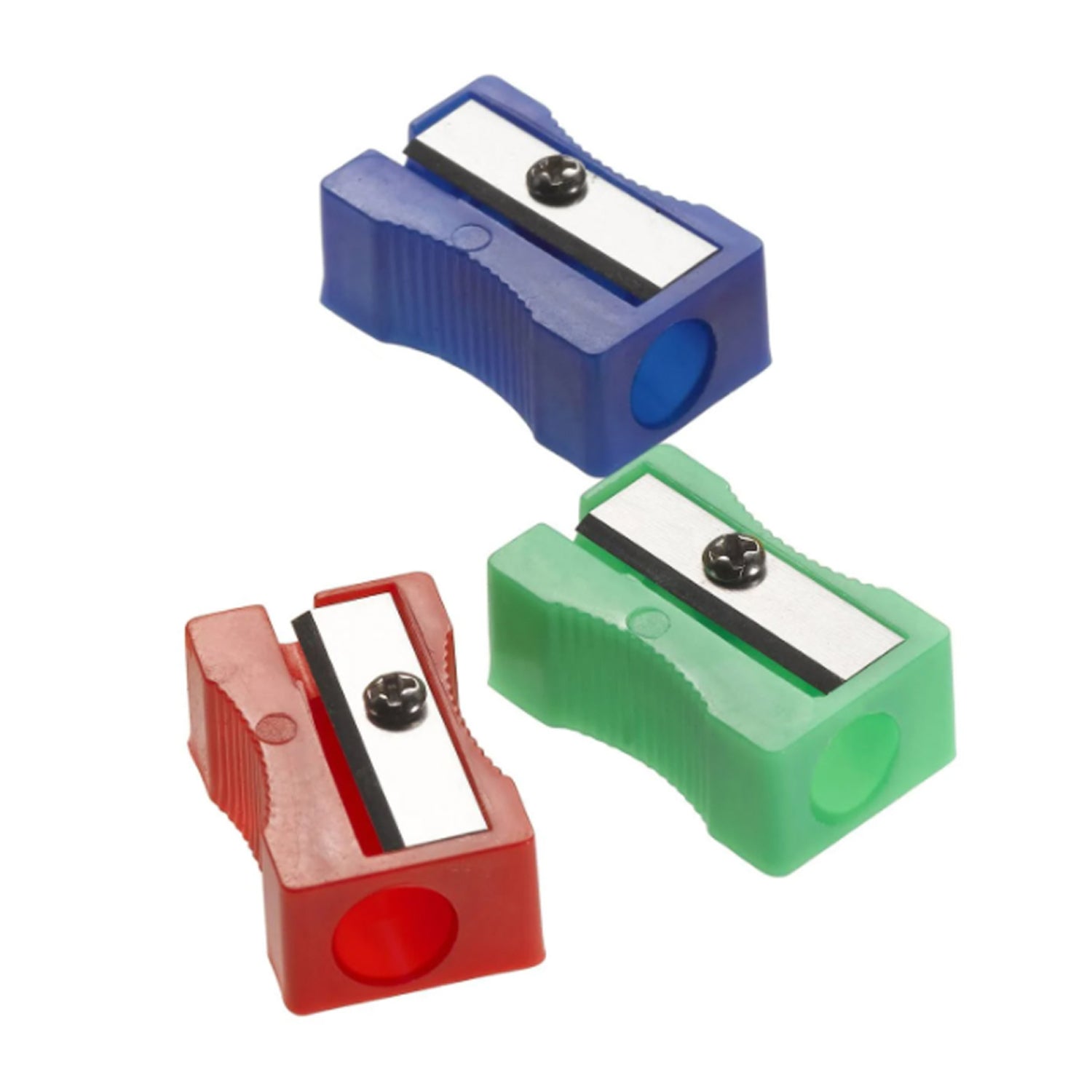 Plastic Pencil Sharpener, One Hole, Assorted Colors, Pack of 144