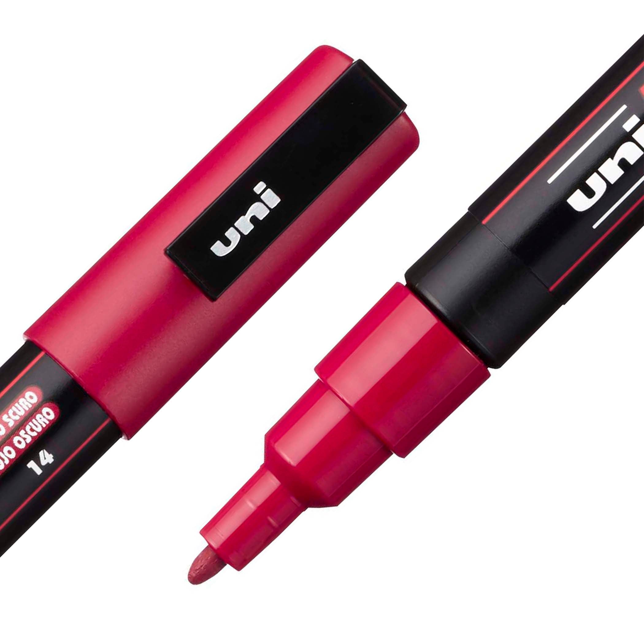 uni® POSCA PC-3M Water-Based Paint Markers, Reversible Fine Tip (0.9-1.3mm), Dark Red