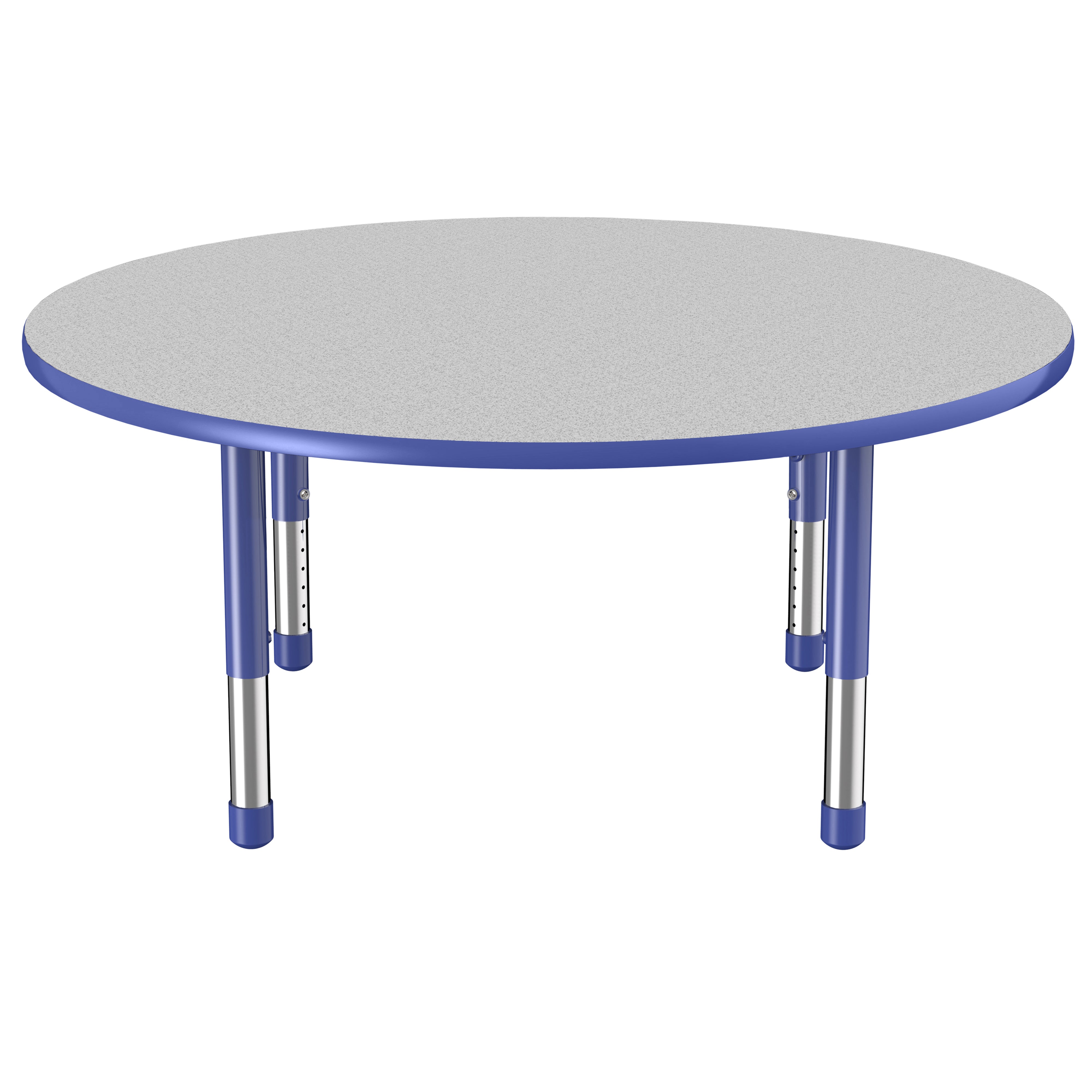 48" Round Thermofused Activity Table with Adjustable Chunky Legs - Gray/Blue