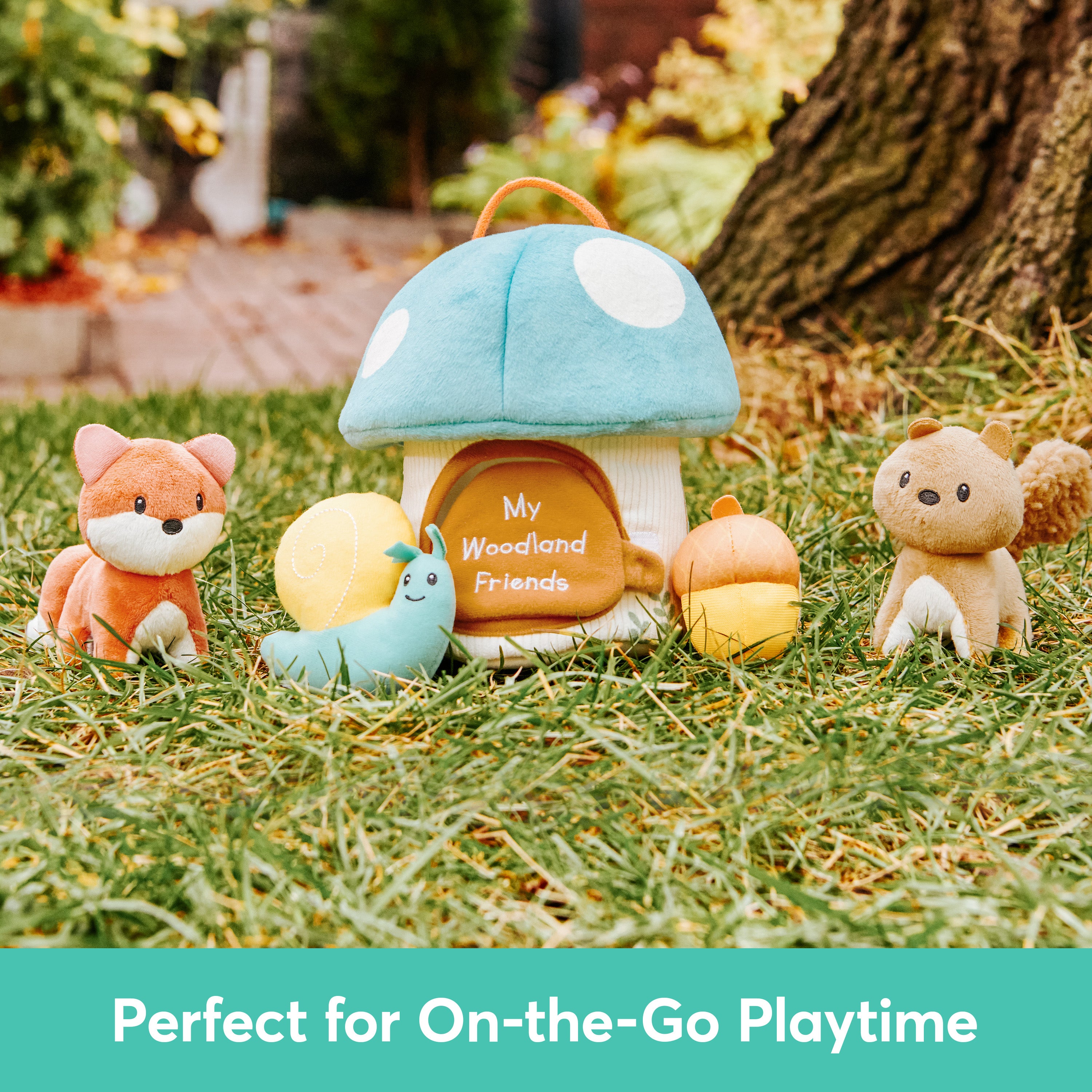 Baby GUND Play Soft My Woodland Friends 5-Piece Plush Playset with Rattle, Squeaker & Crinkle Plush Toys, Sensory Toy for Babies & Newborns, 7.5”