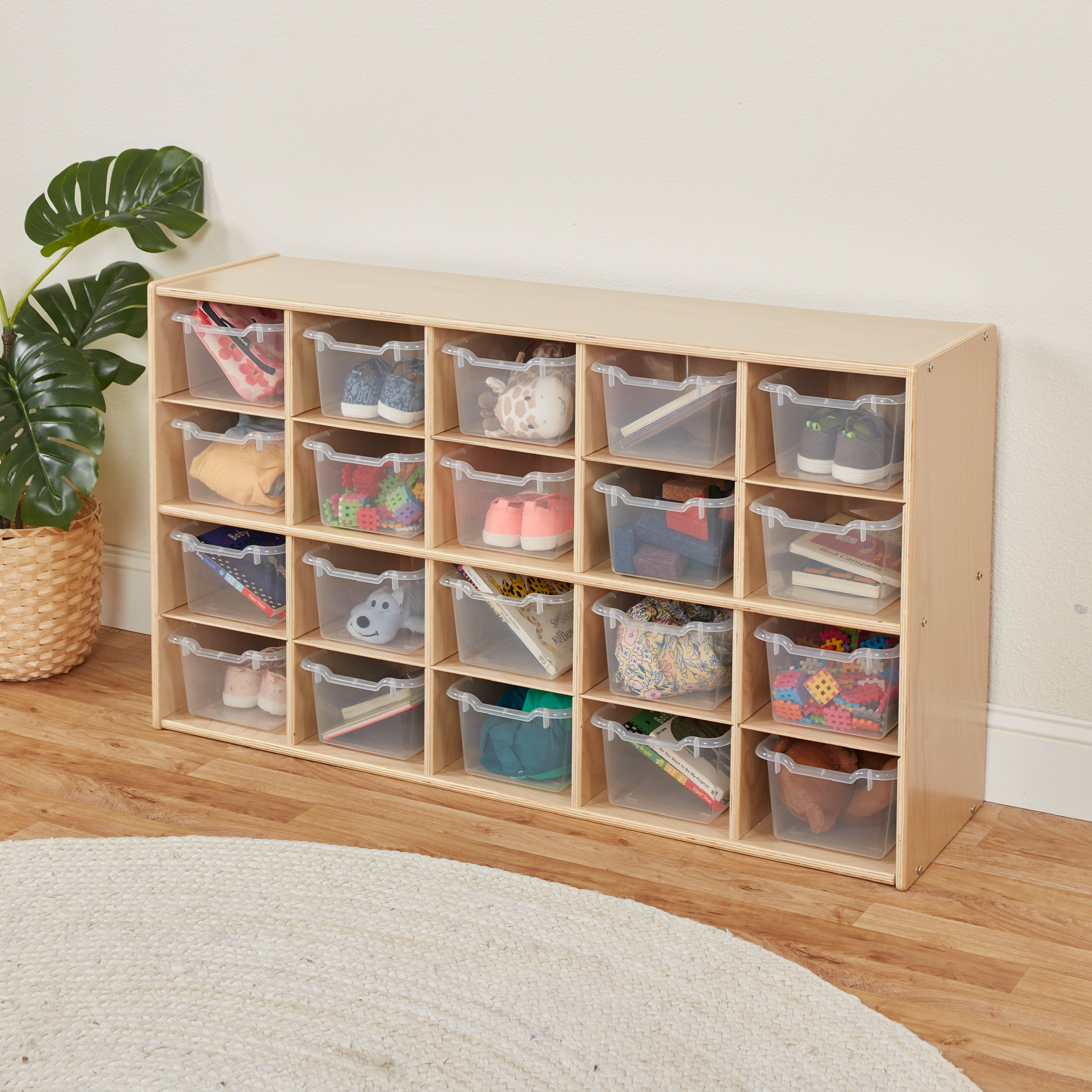Scoop Front Storage Bins 20-Pack - Clear