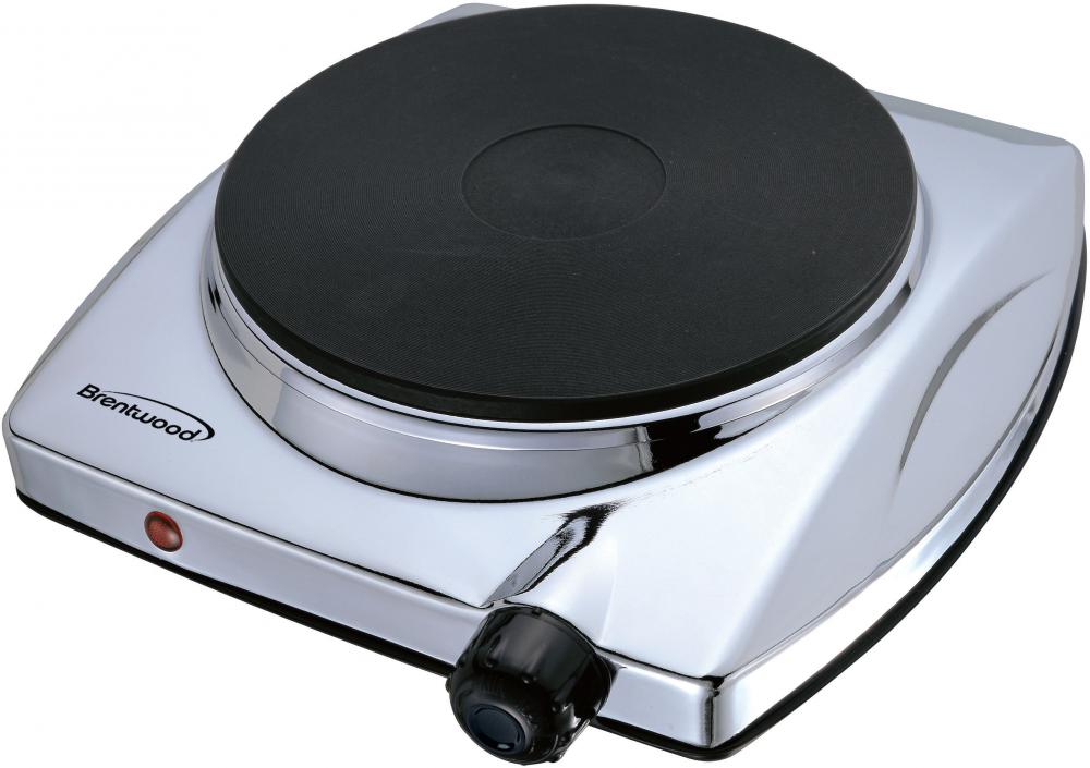Brentwood TS-337 1000 Watts Single Electric Hotplate, Silver