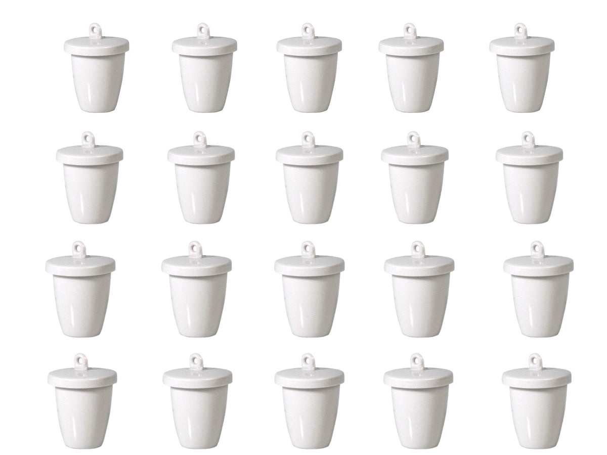 Crucible, Porcelain, High-Form, 15ml, with Lid, Pack of 20