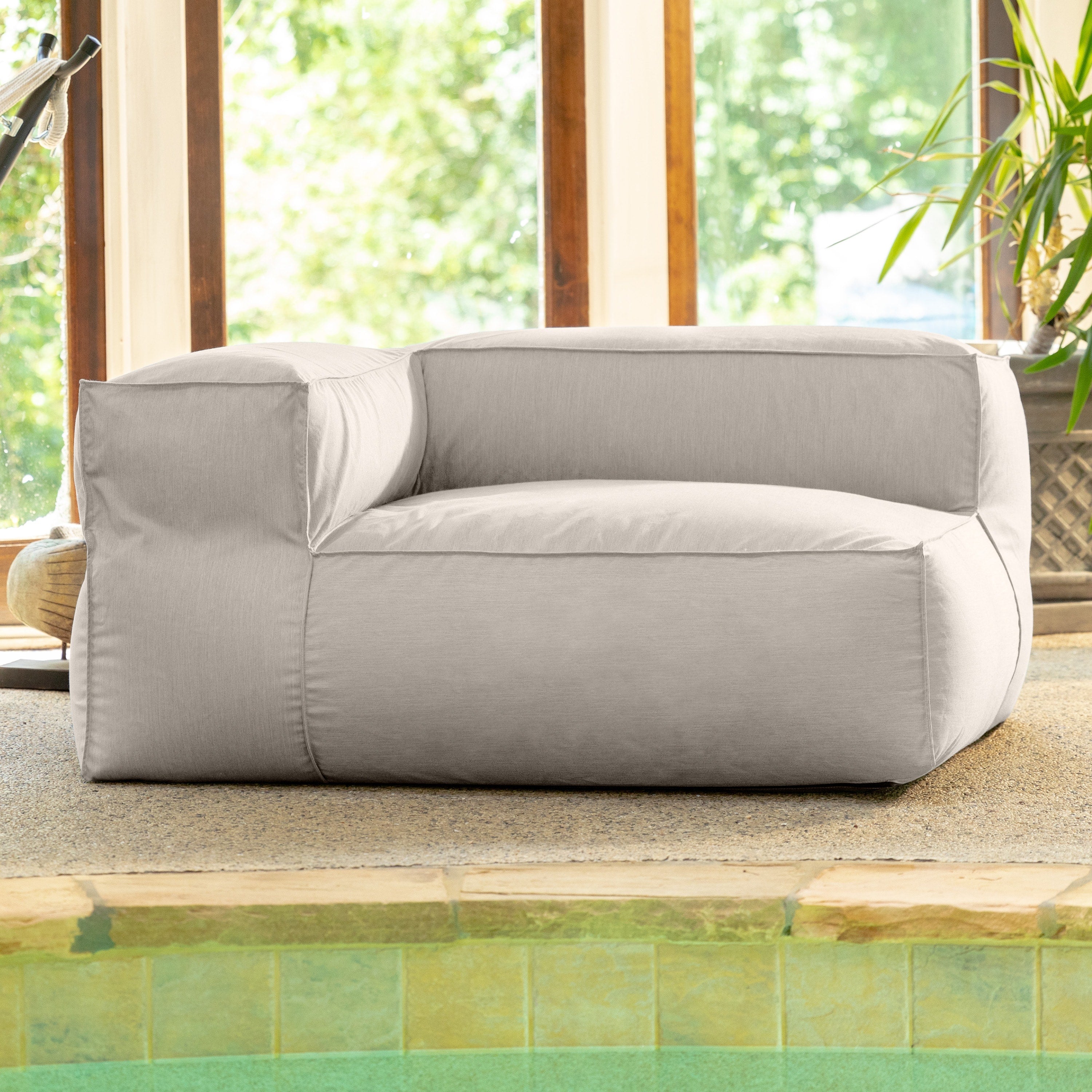 Baya Outdoor Right Corner - Sunbrella, Silver