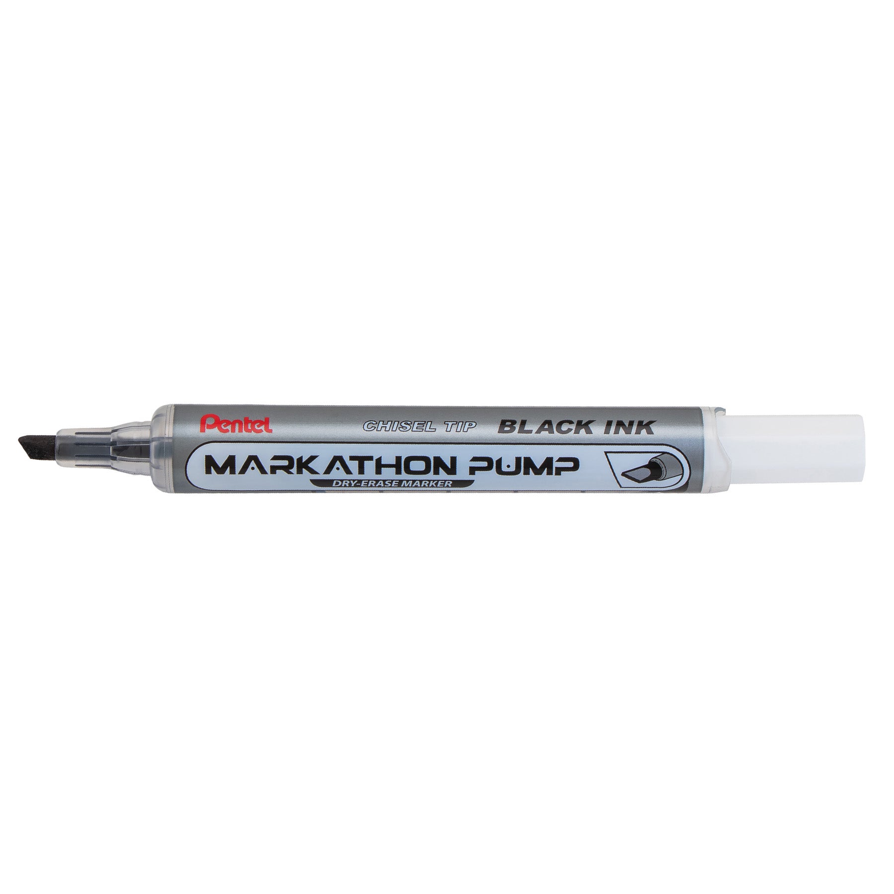 Markathon Pump Dry Erase Marker, Chisel Tip, Black Ink, 1 Dozen