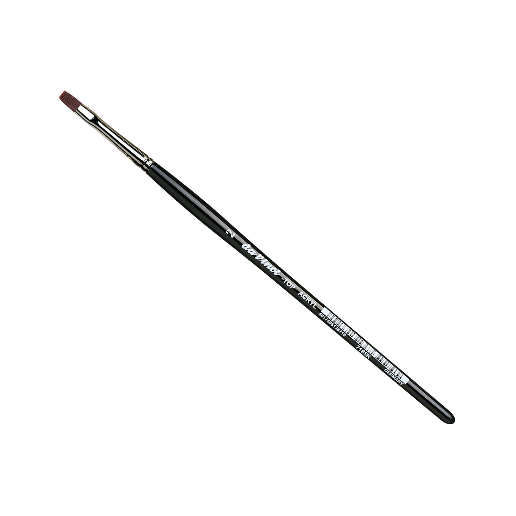 TOP-ACRYL Bright Red-Brown Brush, Synthetic, Acrylic & Oil, Flat, Series 7185K, Size 2