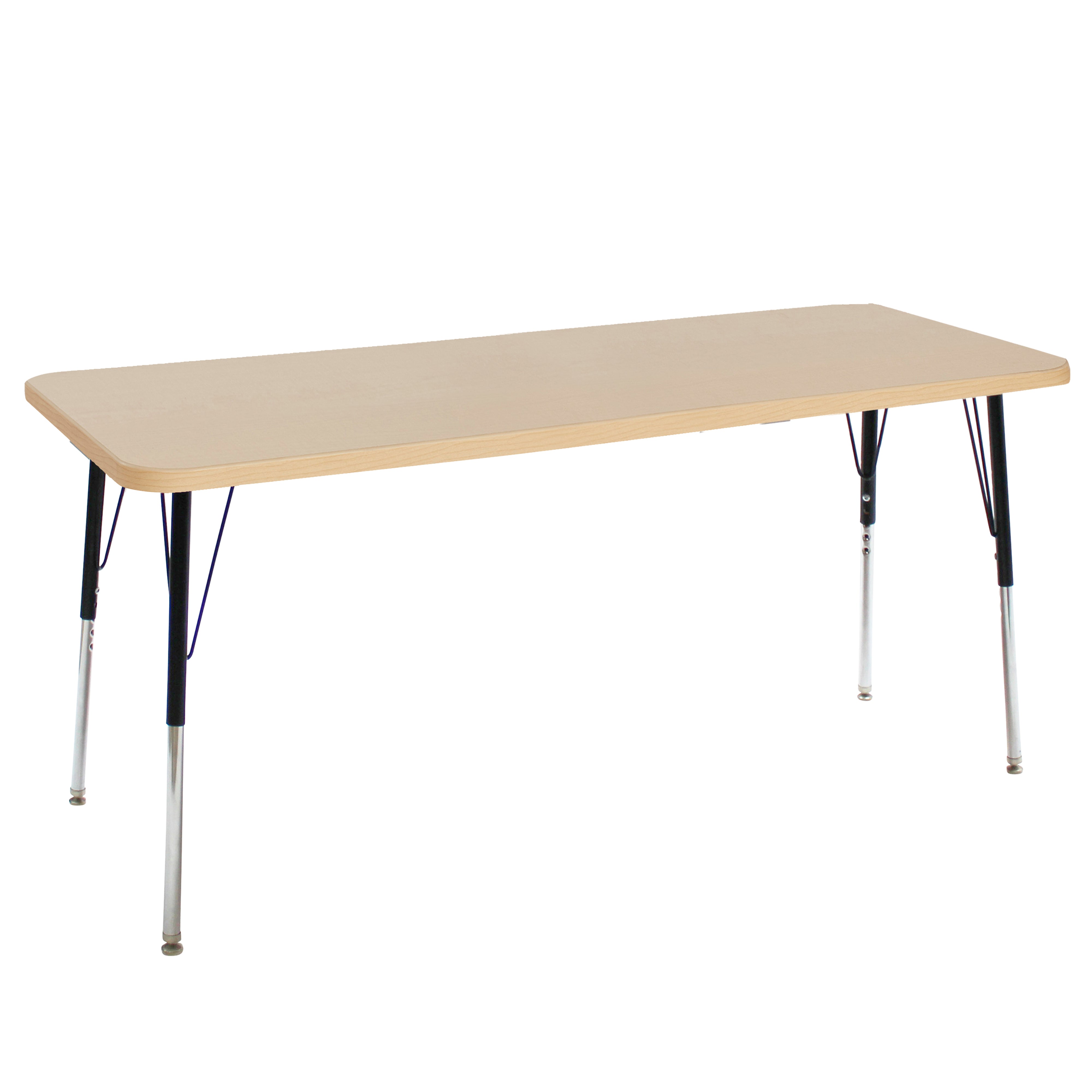 24" x 72" Rectangle La Madera Activity Table with Standard Legs - Maple Grain/Black