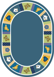 Baby Blues 7'8" x 10'9" Oval area rug in color Bold