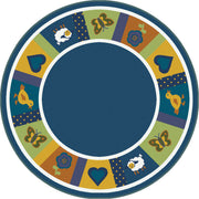 Baby Blues 7'7" Round area rug in color Bold