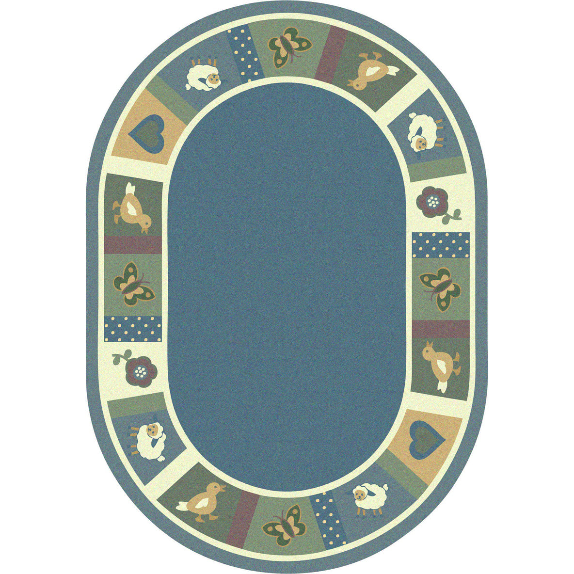 Baby Blues 3'10" x 5'4" Oval area rug in color Soft