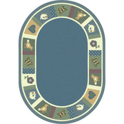 Baby Blues 5'4" x 7'8" Oval area rug in color Soft