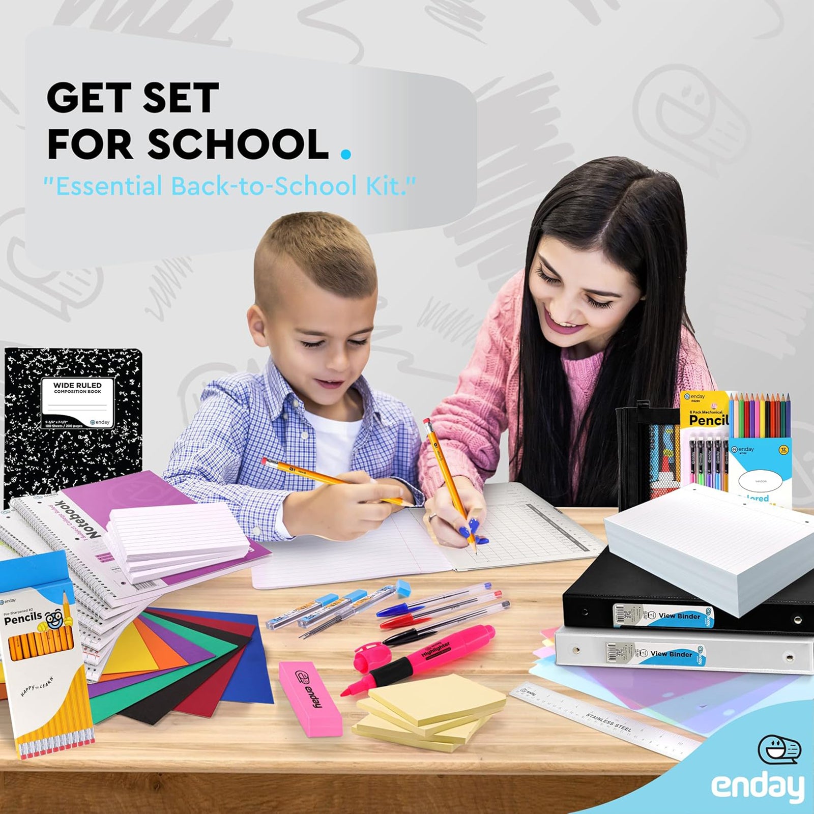 School Supply Box, 105-Piece Kit
