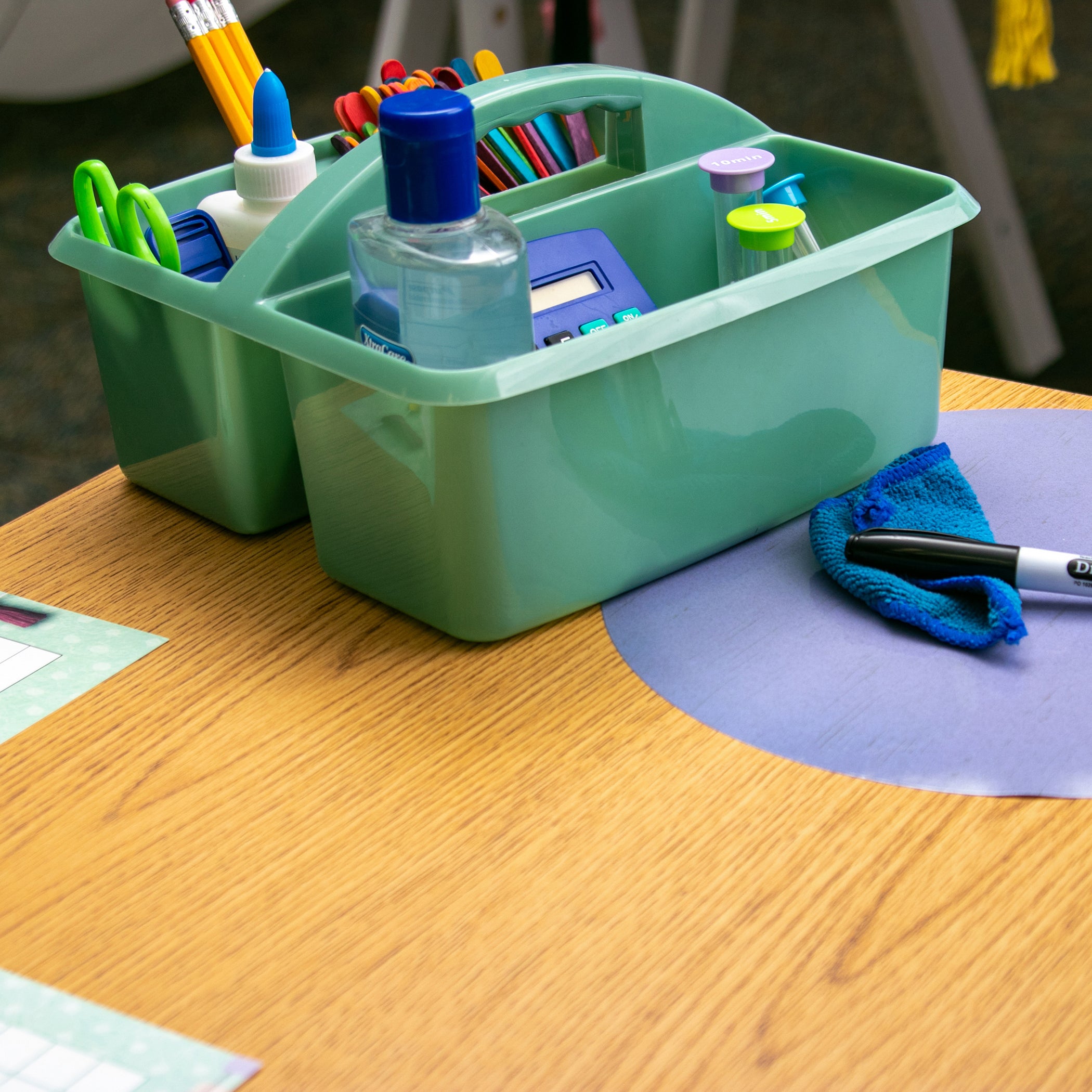Eucalyptus Green Plastic Storage Caddy