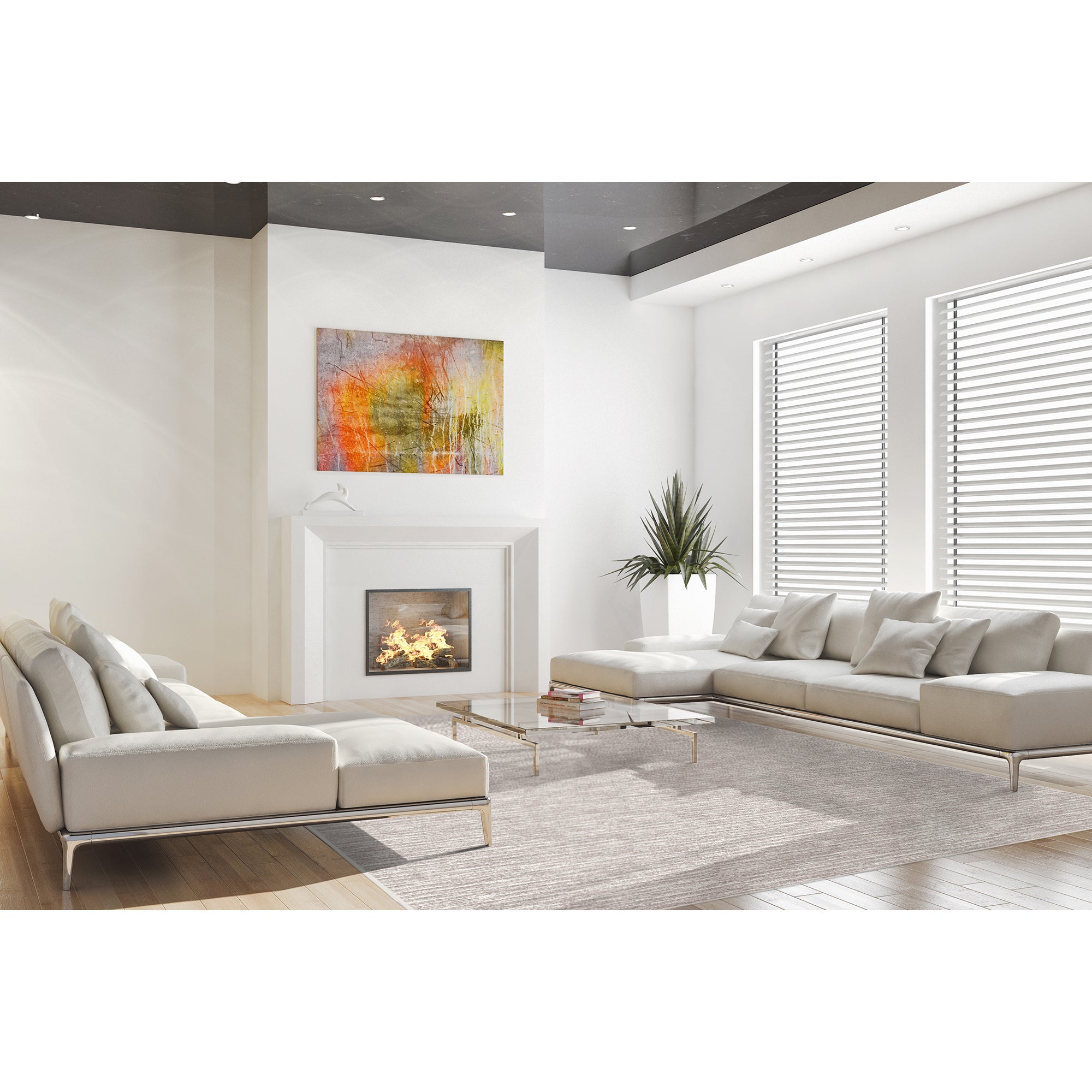 Balanced 3'10" x 5'4" area rug in color Dove