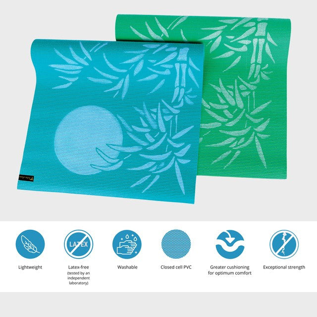 YOGI MAT™ Bamboo Forest - Teal -  1/8"H x 24"W x 68"L
