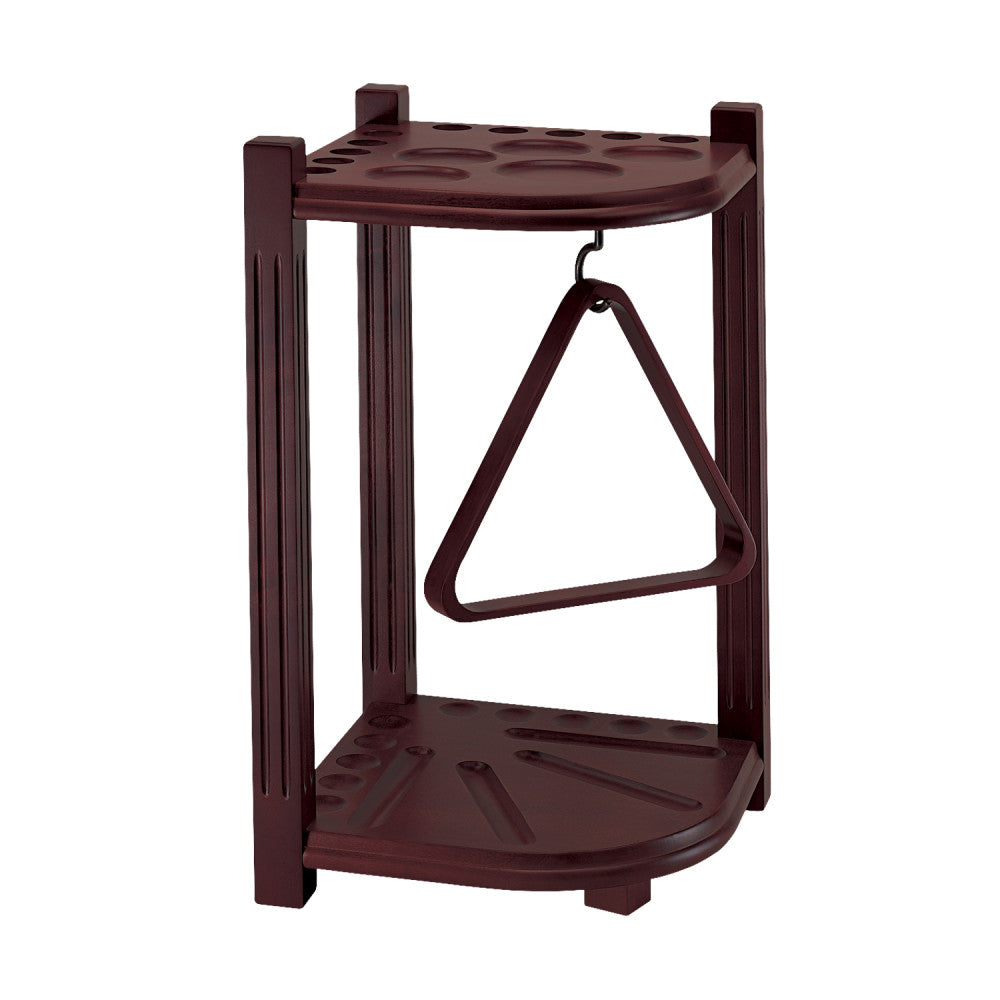 10-Cue Heavy-Duty Corner Rack, Cherry