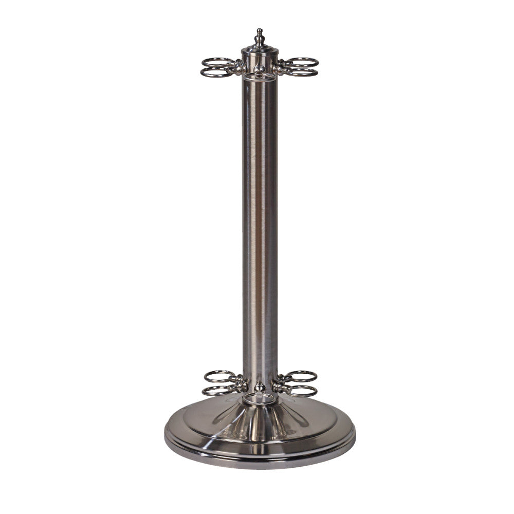 6-Cue Metal Floor Rack, Brushed Chrome
