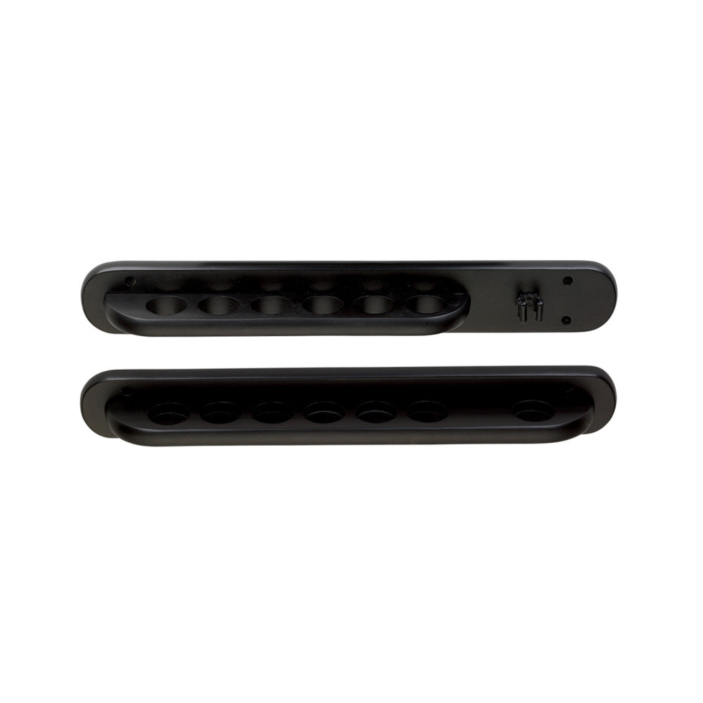 6-Cue Wall Rack w/Bridge Clip, Black