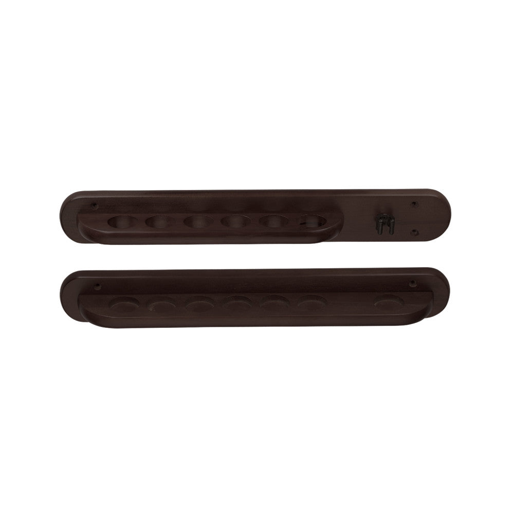 6-Cue Wall Rack w/Bridge Clip, Espresso