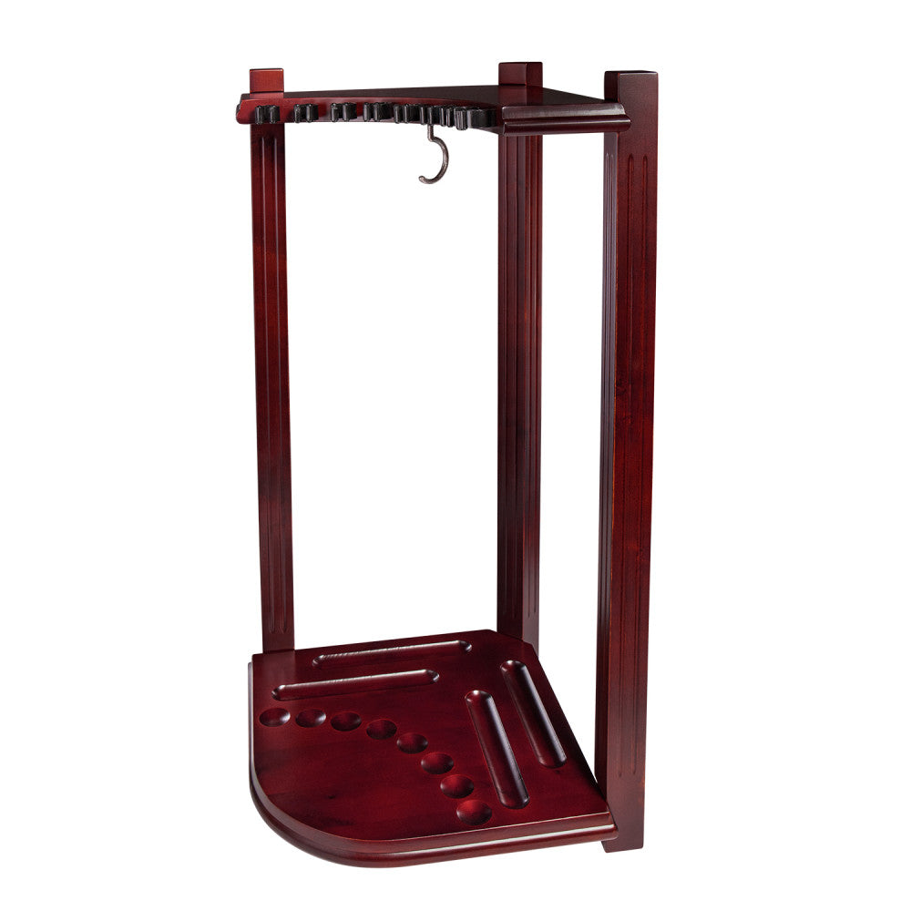 8-Cue Heavy-Duty Corner Rack, Cherry