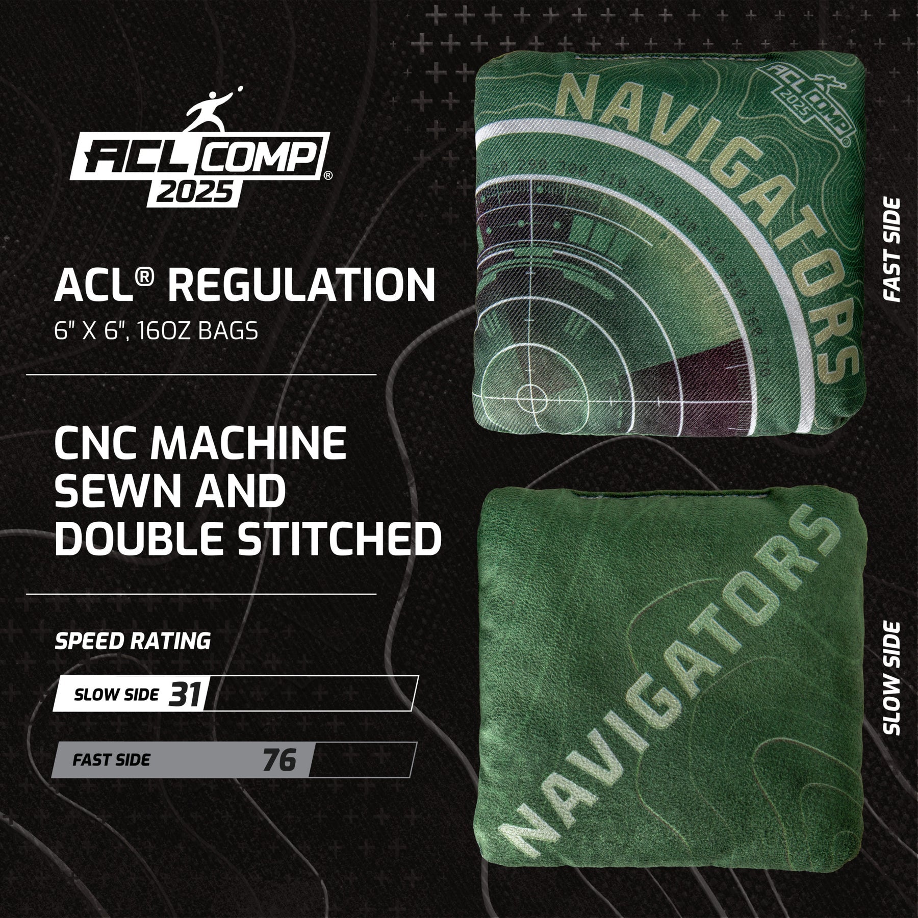 ACL COMPETITION "NAVIGATOR Hunter Green" Replacement Bean Bags, 4-Pack W/ Carry Bag