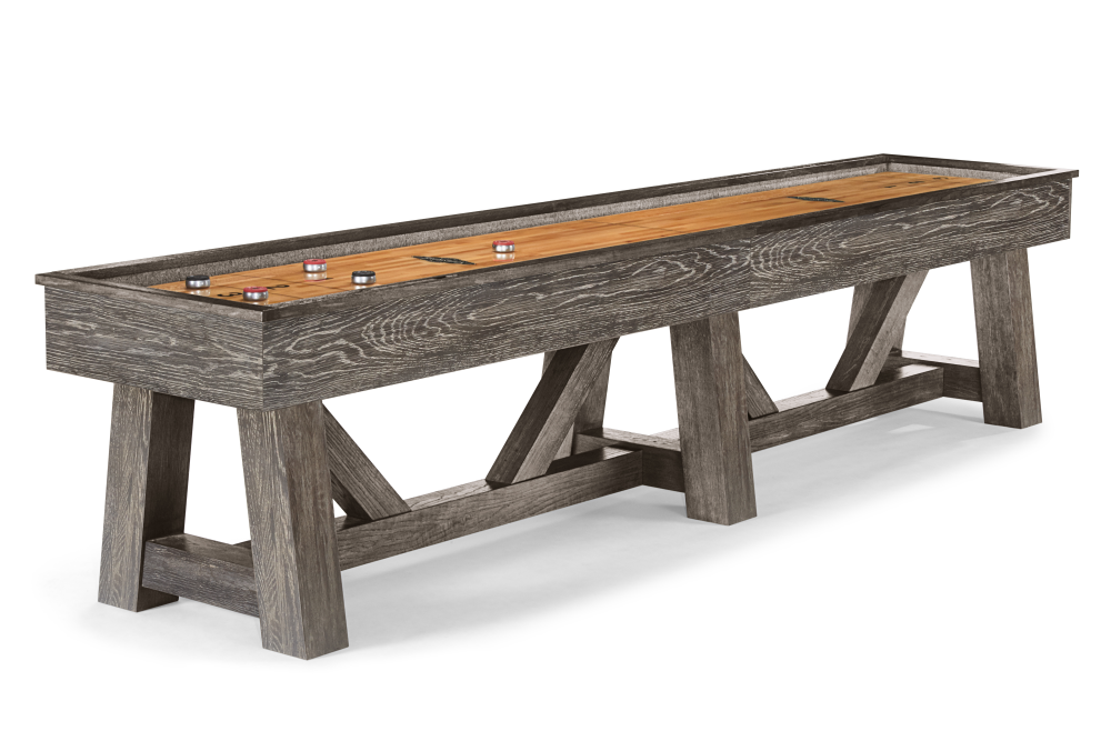 Botanic 12' Dark Charcoal 2 PC Playfield, Shuffleboard Table - 147.25"L x 29.6"W x 32.3"H
