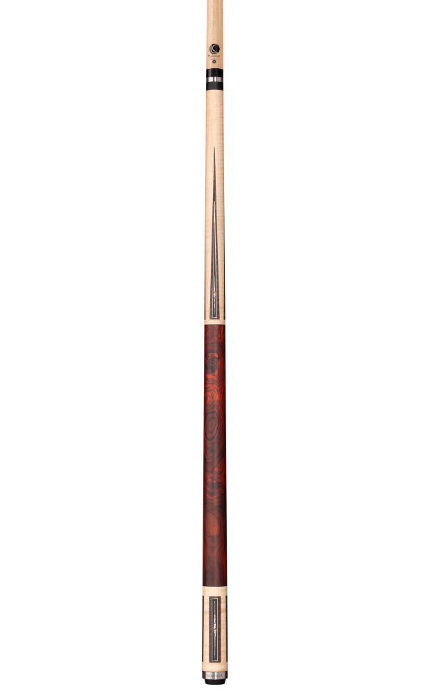 Brunswick x Lucasi Maple 180th Anniversary Cue (Radial Butt: Matte Curly, Snakewood, Silver & Pearl, Cocobolo handle)